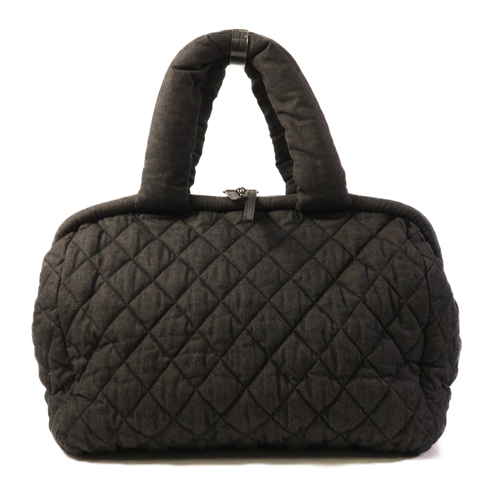 CHANEL 帆布Coco Cocoon銀扣肩背袋