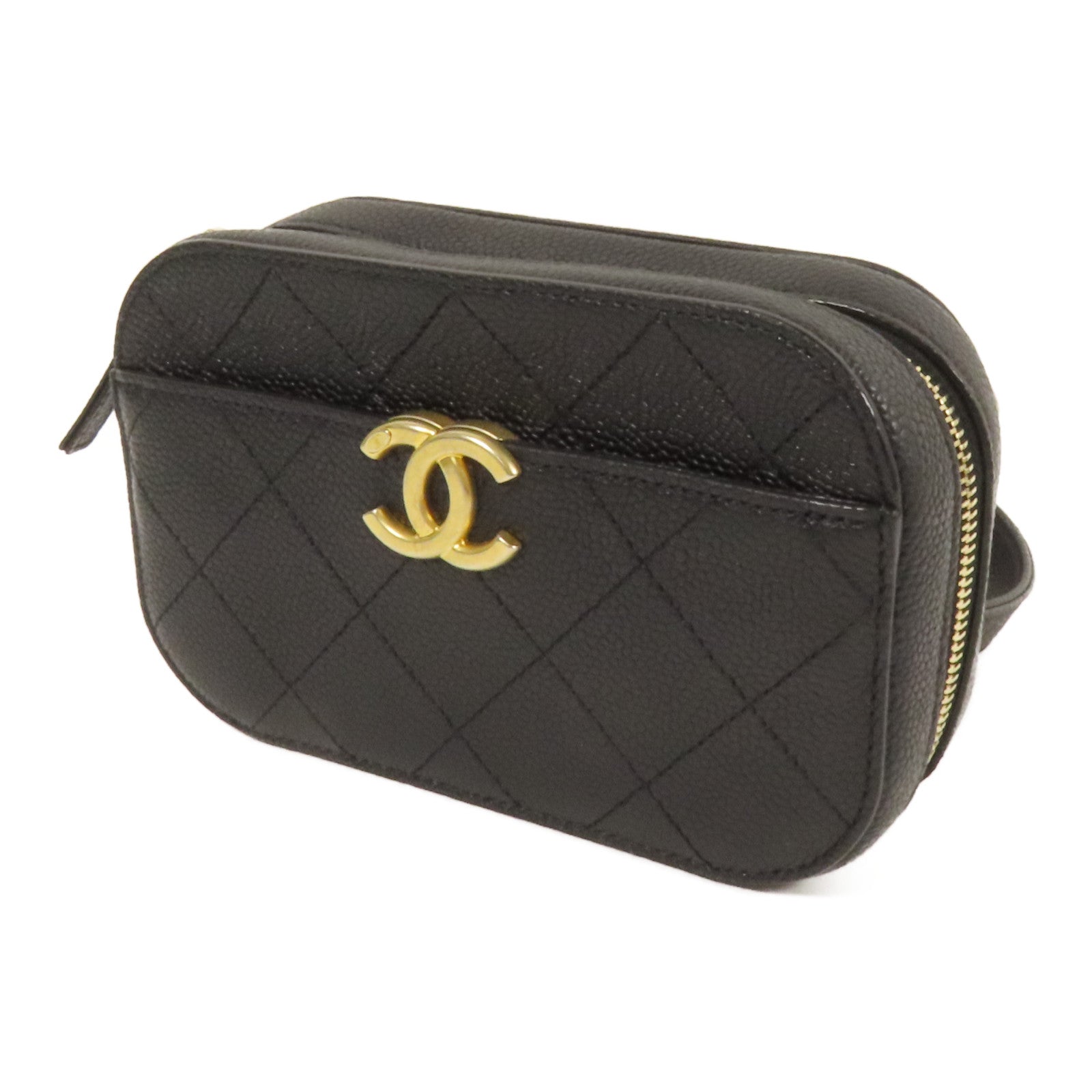CHANEL 牛皮皮革Chain Shoulder金扣肩背袋