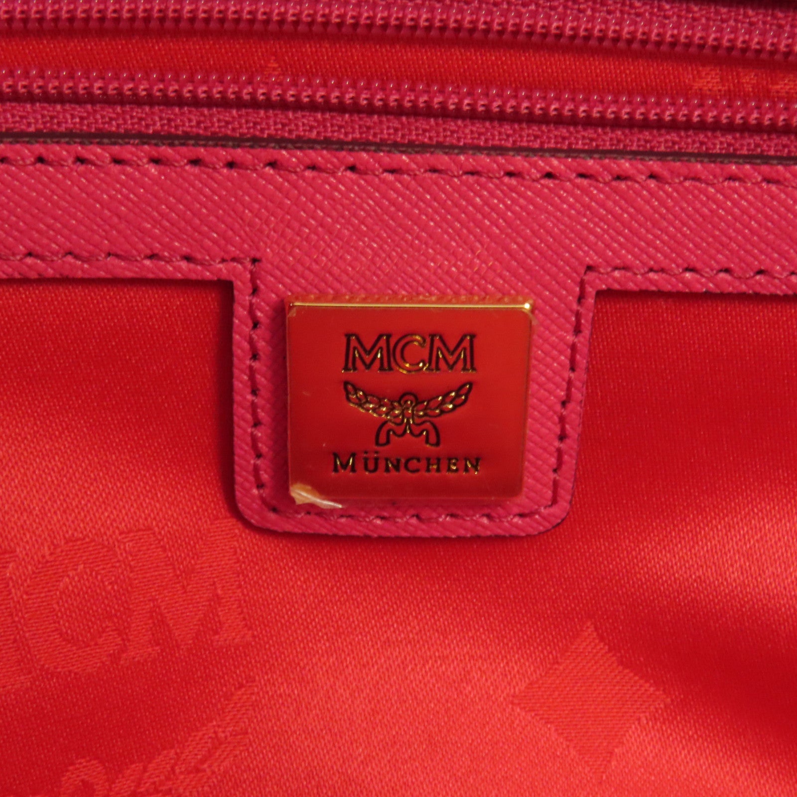 MCM 牛皮皮革2Way Shoulder Bag金扣手挽肩背兩用袋