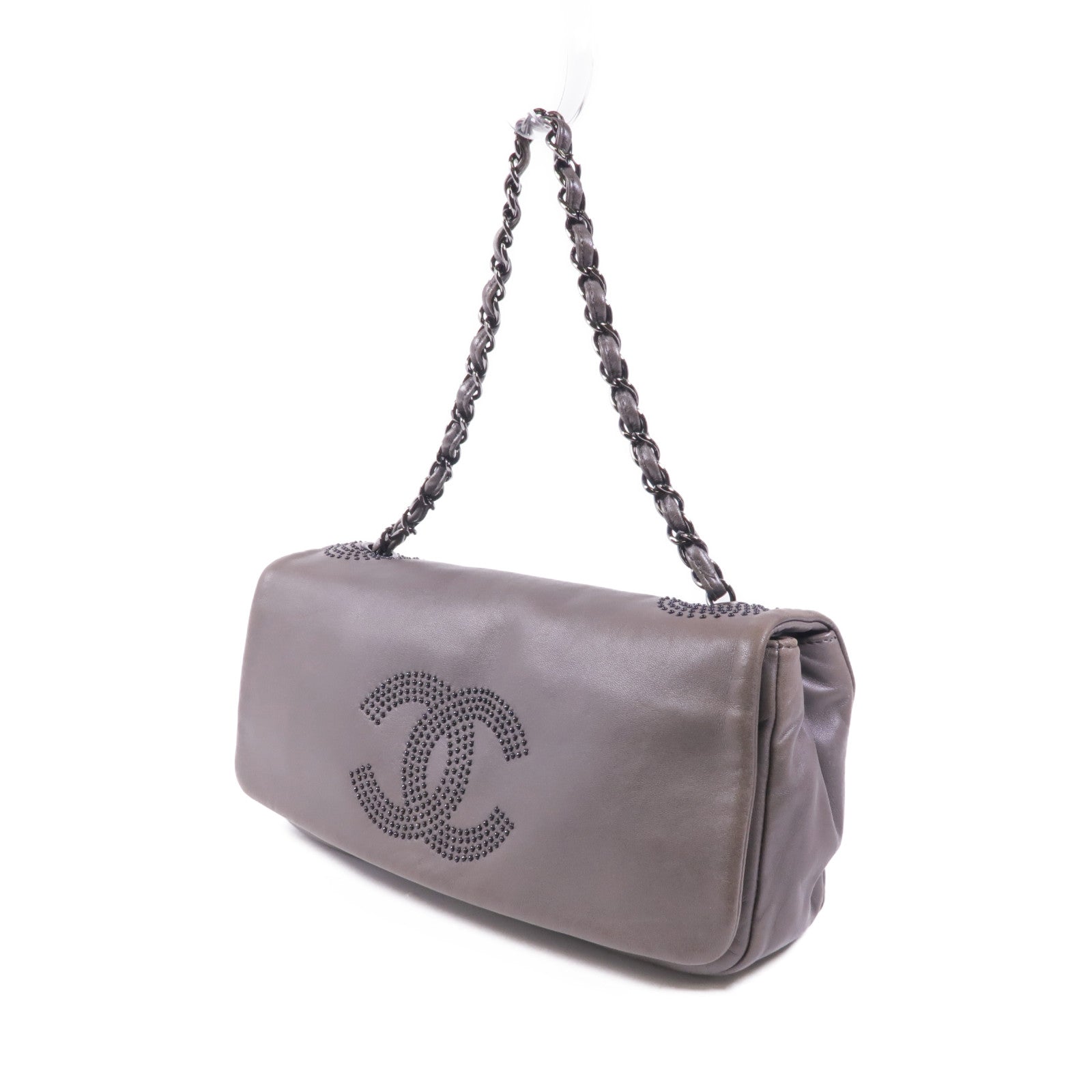 CHANEL 羊皮皮革Vintage Chain Shoulder鏈帶肩背袋