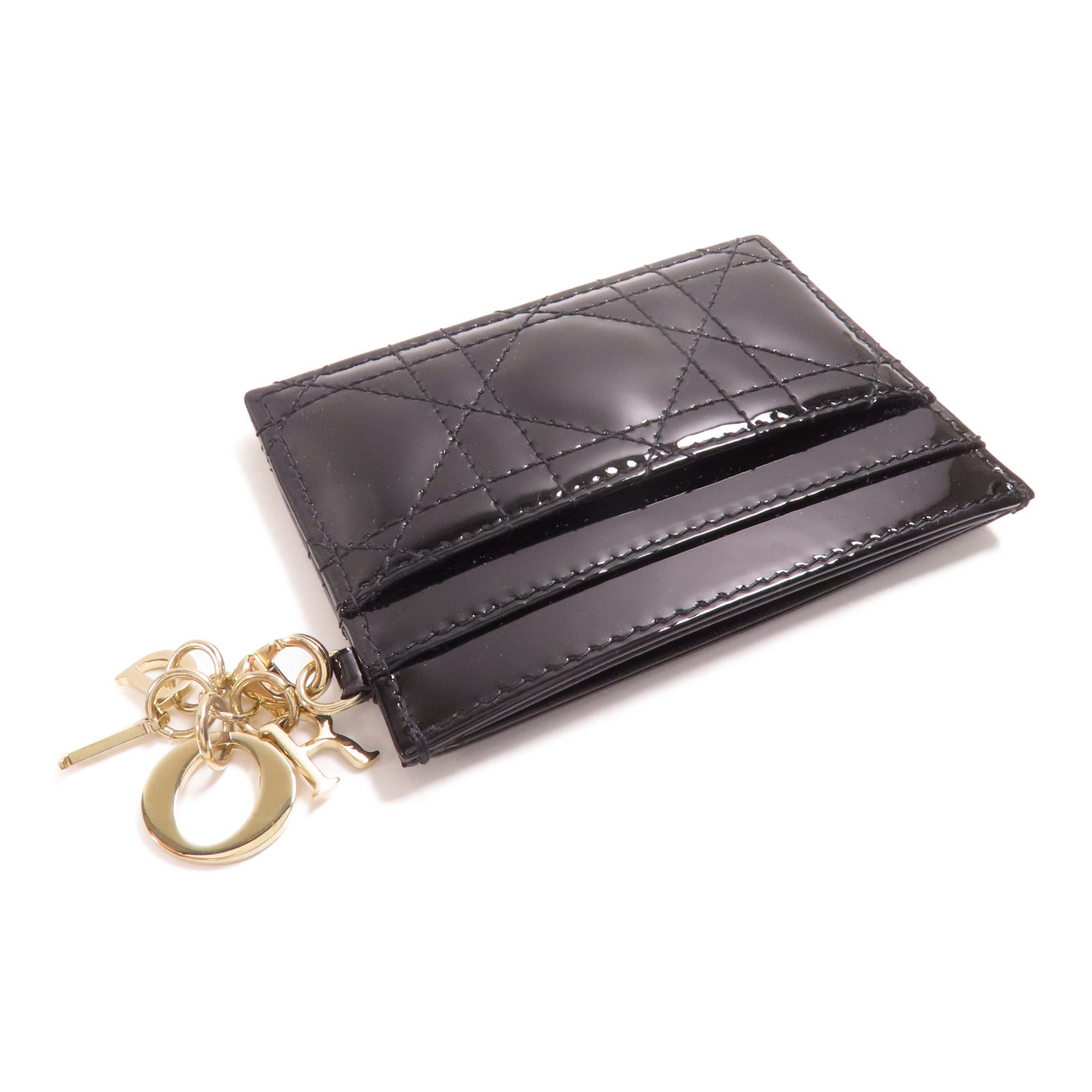 Dior 漆皮皮革Freesia Card Case金扣卡片套