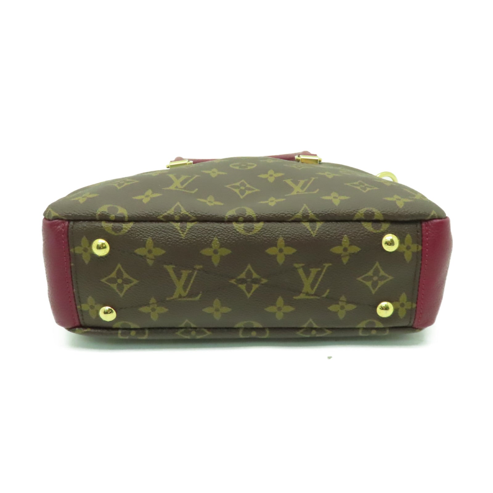 LOUIS VUITTON 【清倉大減價】Monogram Pallas BB金扣手挽肩背兩用袋酒紅色
