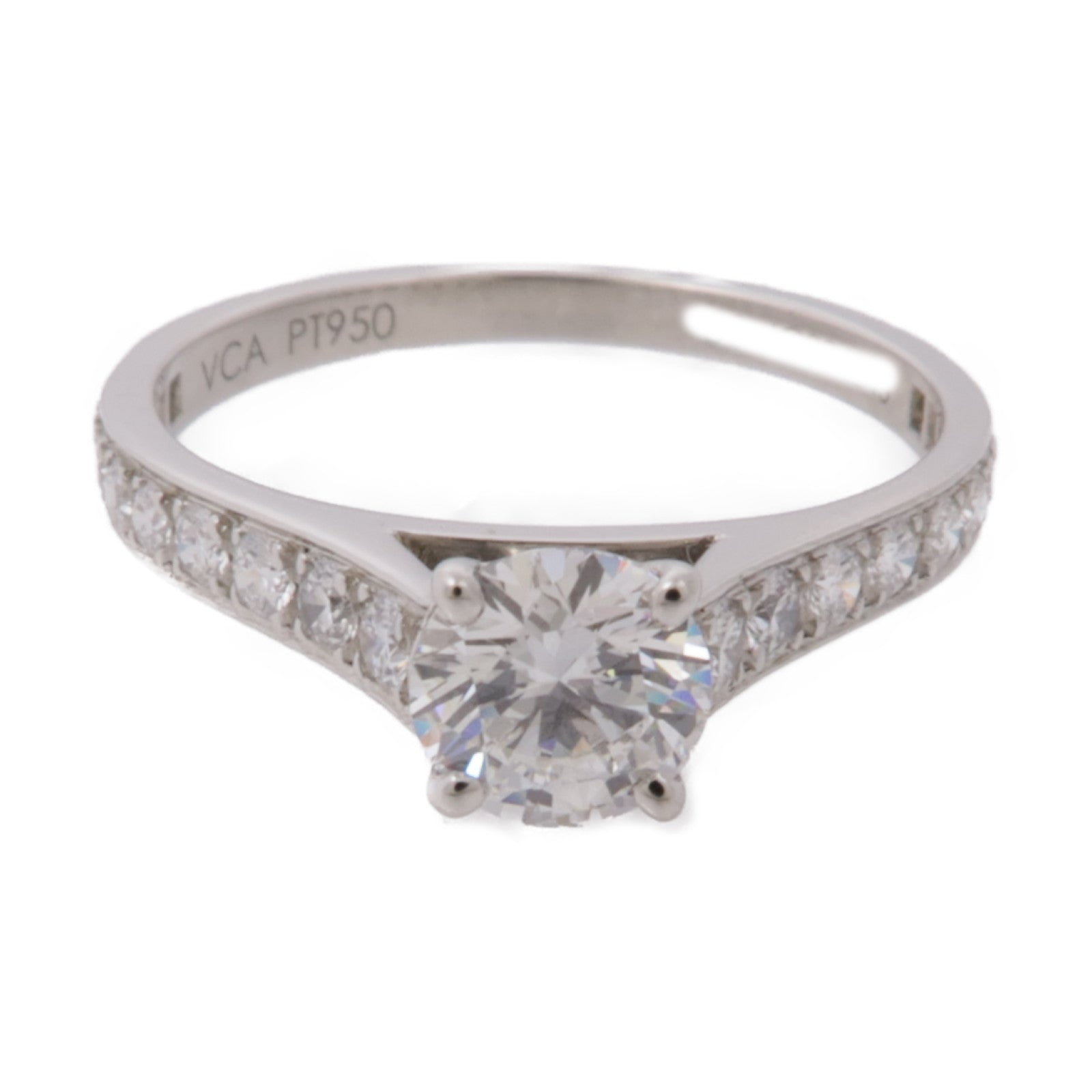 Van Cleef & Arpels Romance Solitaire Ring Diamond PT950 Platinum US#5.25