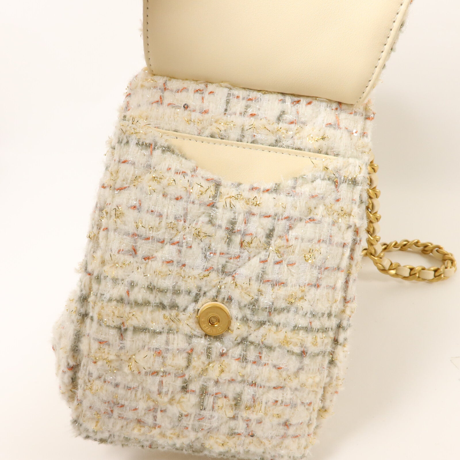 CHANEL Tweed Hobo鏈帶肩背袋