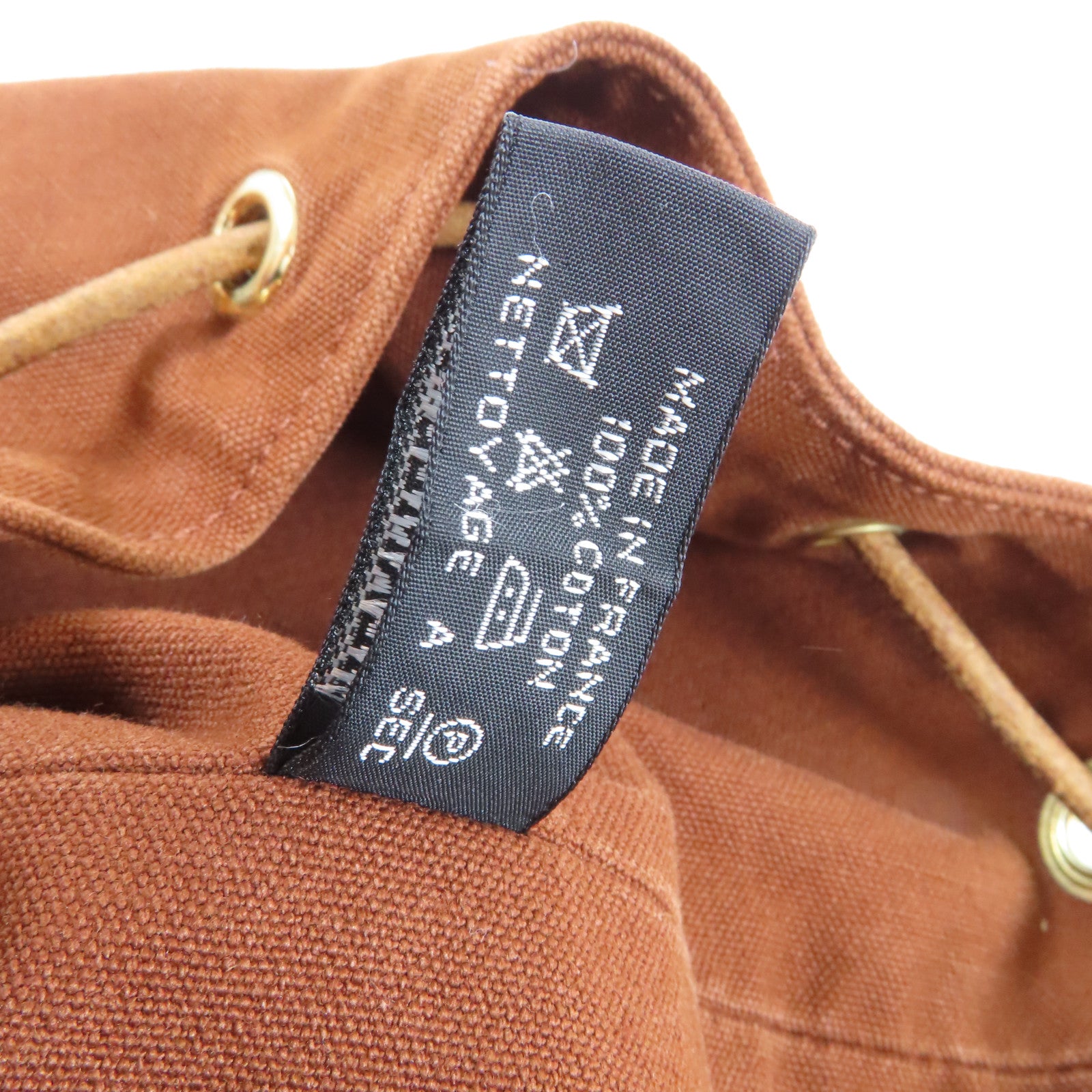 HERMES 【激減優惠】帆布Shoulder Bag金扣肩背袋啡色