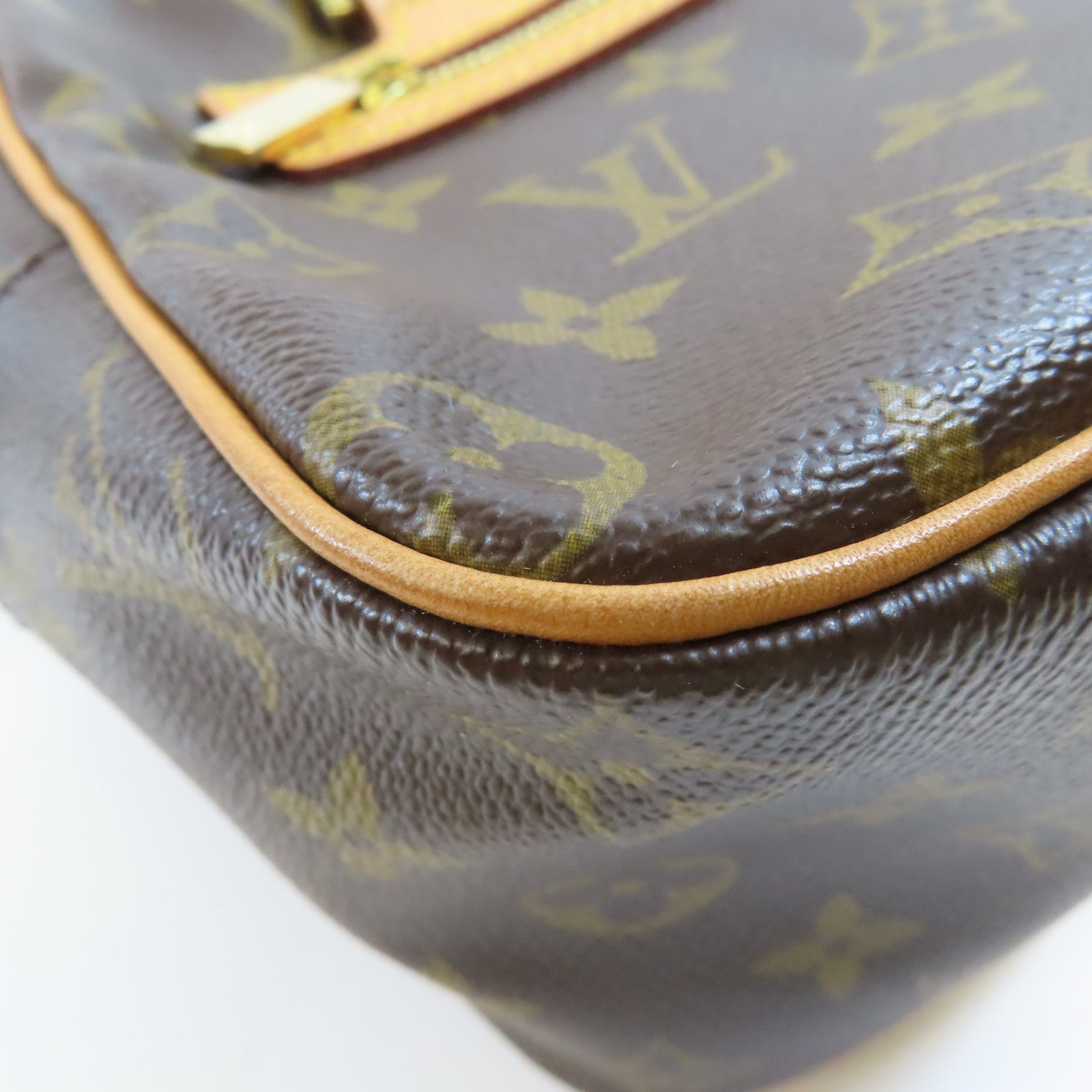 LOUIS VUITTON Monogram Cite MM金扣肩背袋棕色