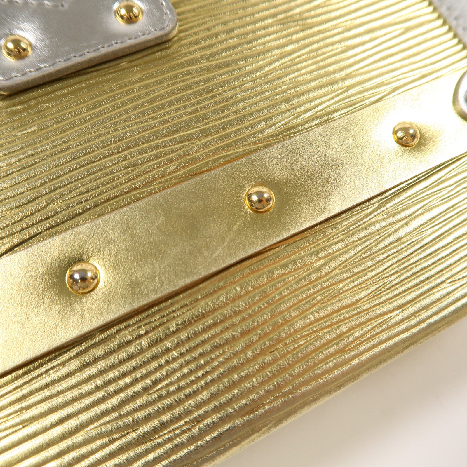 LOUIS VUITTON Epi/金屬Petite Malle金扣/銀扣肩背袋金色