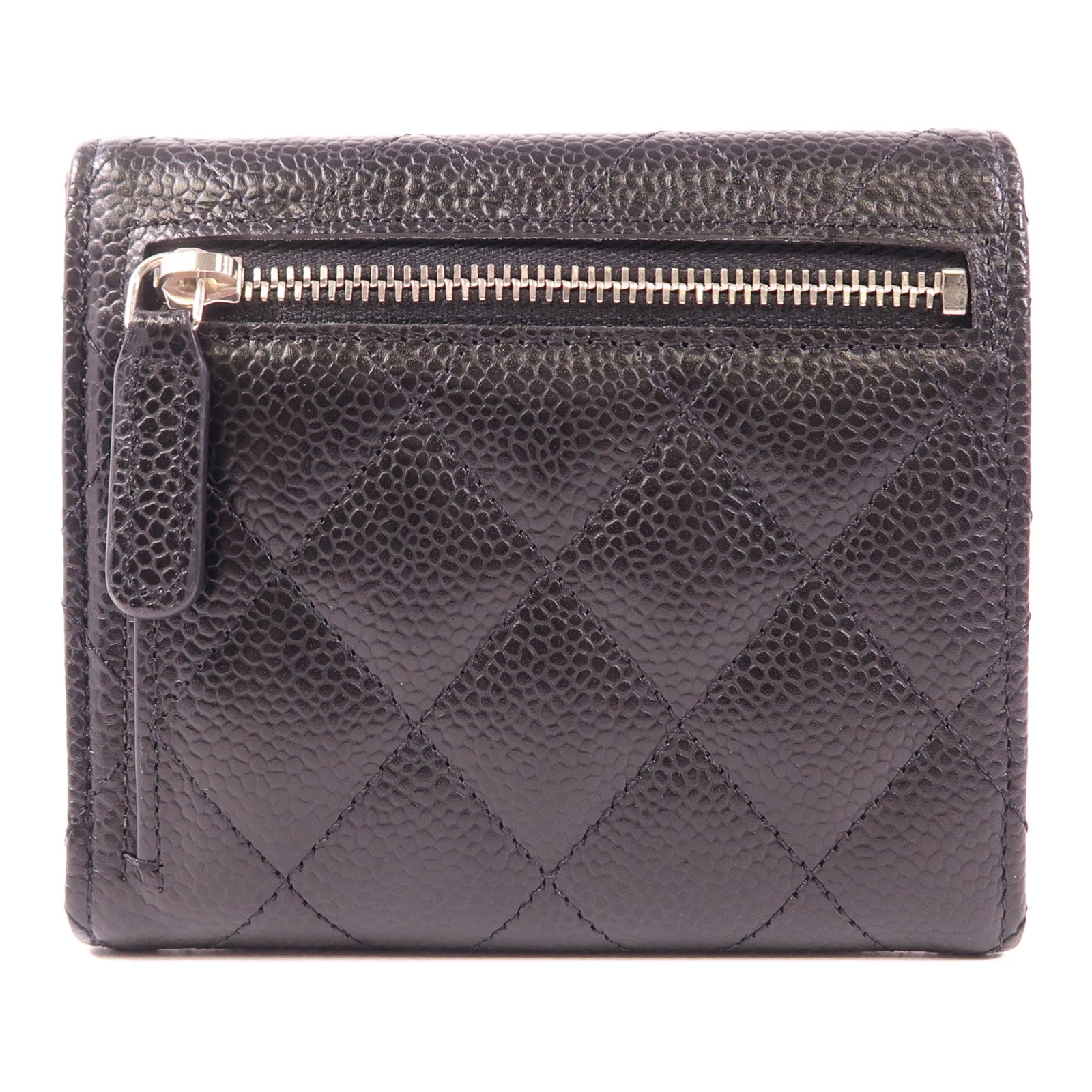 CHANEL 牛皮皮革Wallet銀扣錢包