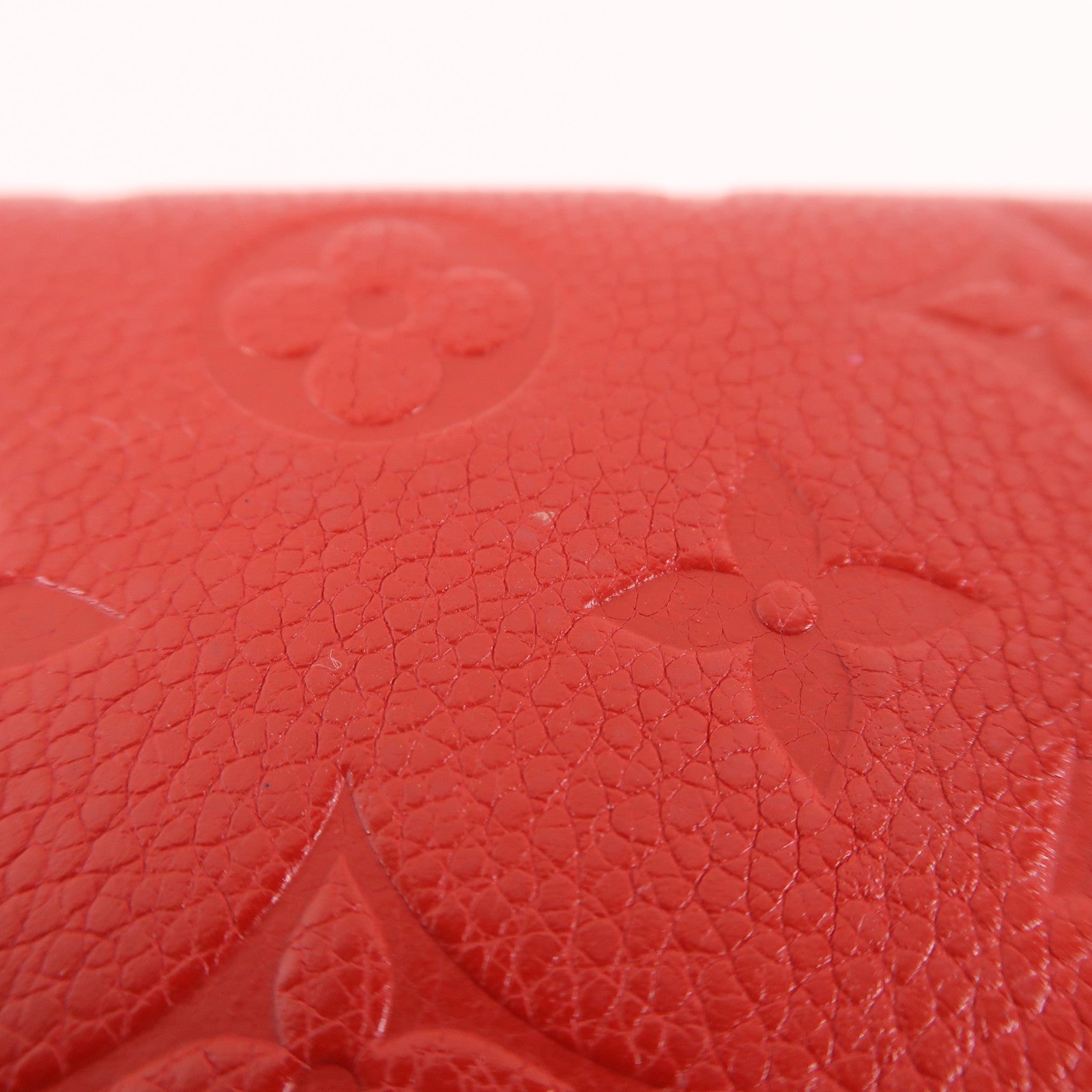 LOUIS VUITTON LV GHW Victorine Tri-fold Wallet Monogram Empreinte Red