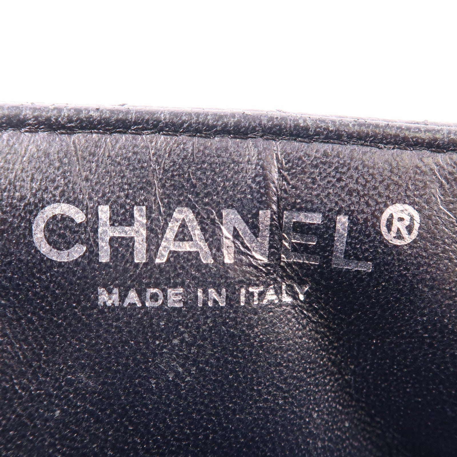 CHANEL 牛皮皮革Chain Shoulder銀扣鏈帶肩背袋