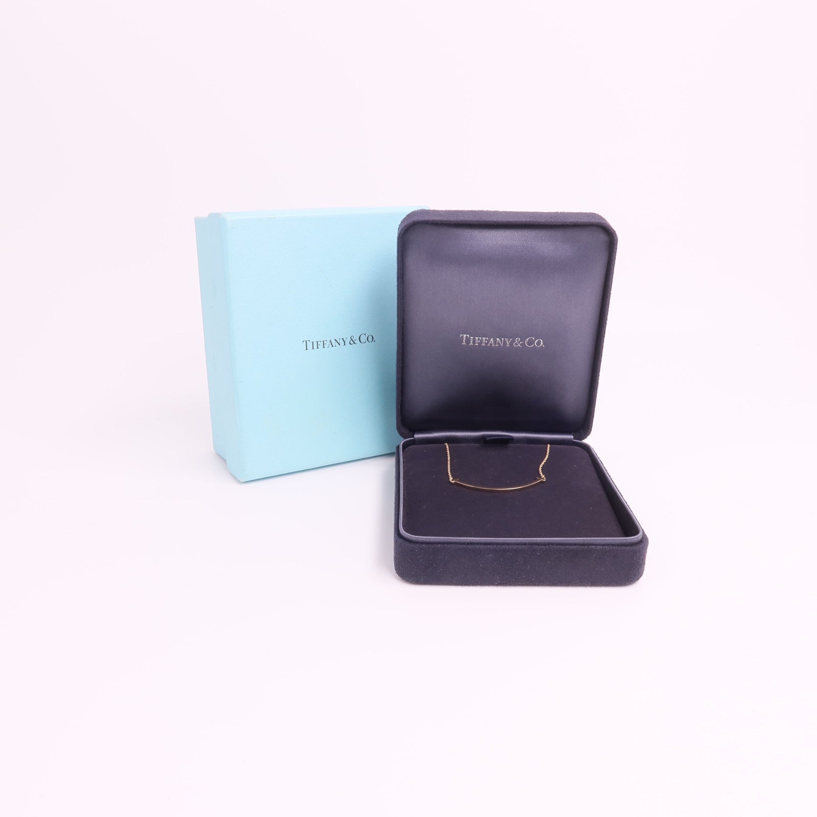 TIFFANY＆CO 18K玫瑰金T Smile Necklace項鍊