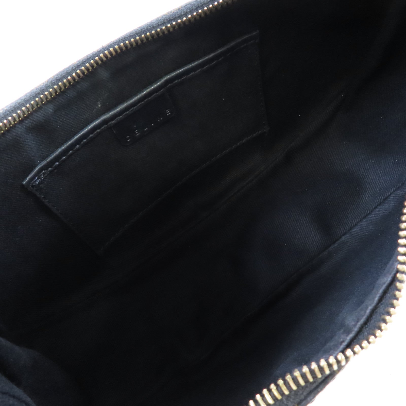 CELINE 塗層帆布Macadam Vanity Shoulder Bag金扣肩背袋啡色