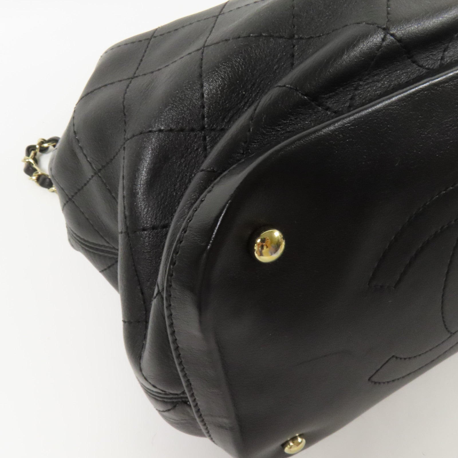 CHANEL 牛皮皮革Shoulder Bag金扣鏈帶肩背袋