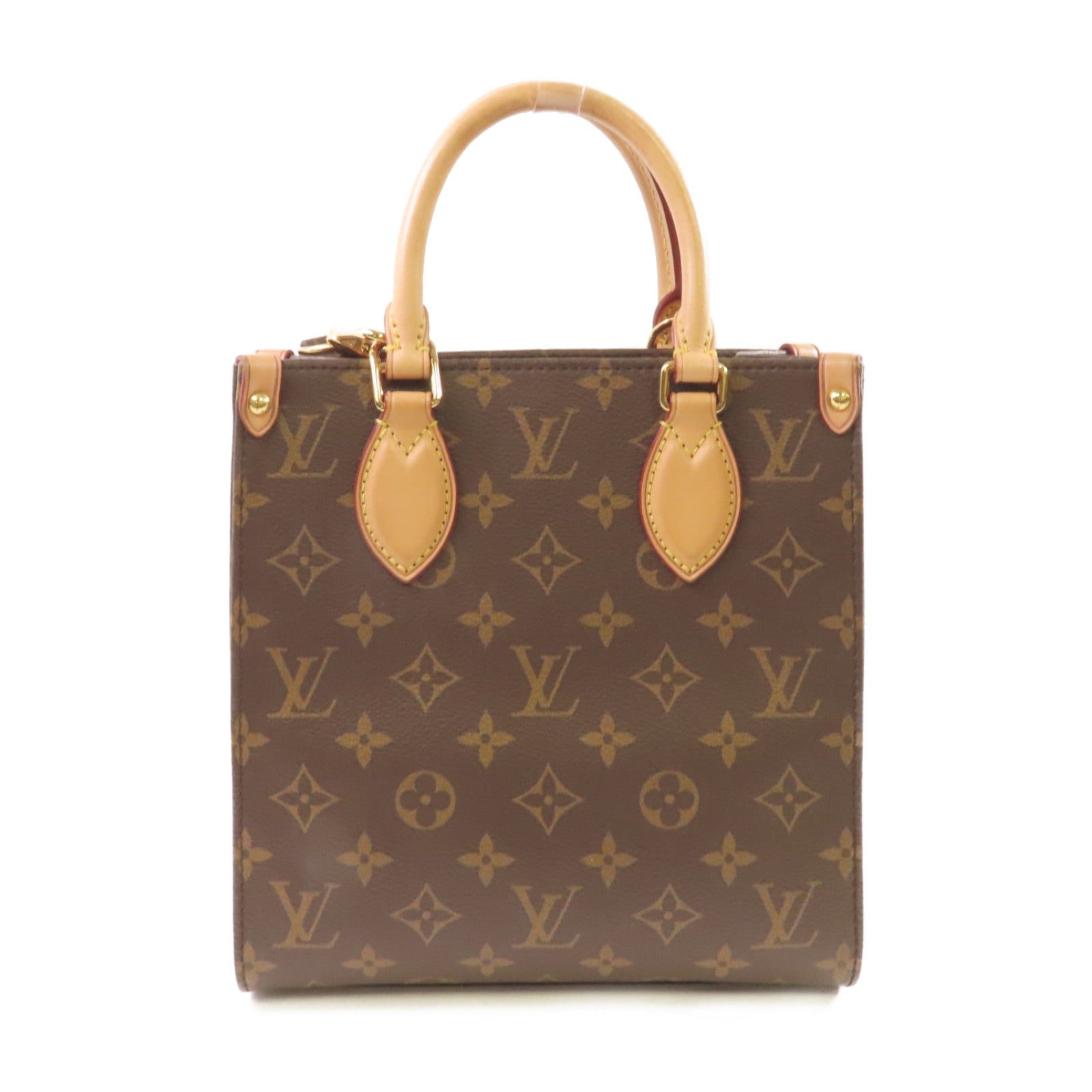 LOUIS VUITTON Monogram Sac Plat BB 2Way Shoulder Bag金扣手挽肩背兩用袋啡色/紅色
