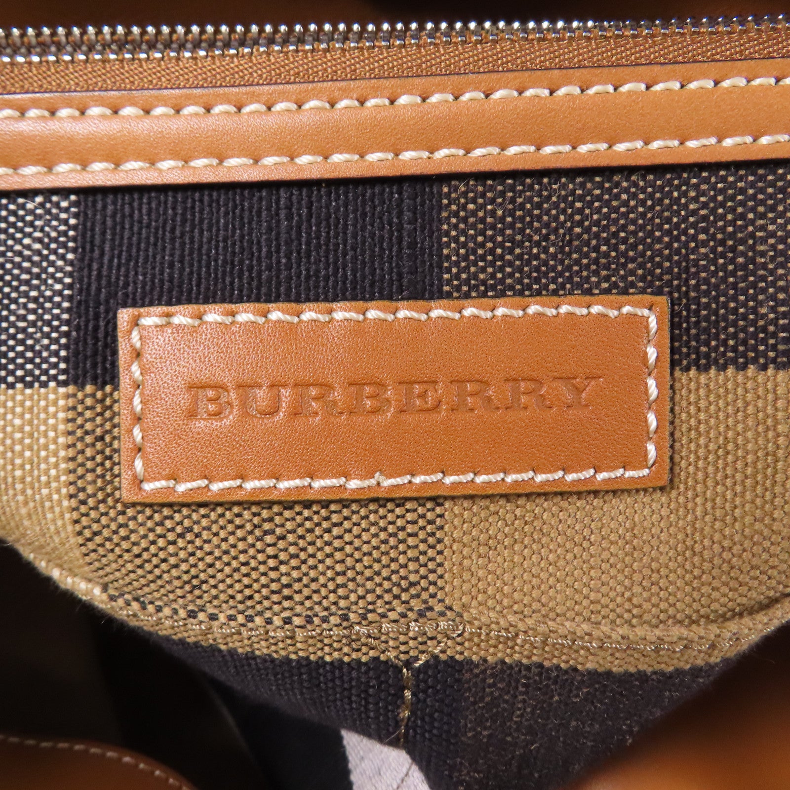 BURBERRY 帆布/皮革2 Way Shoulder金扣手挽肩背兩用袋