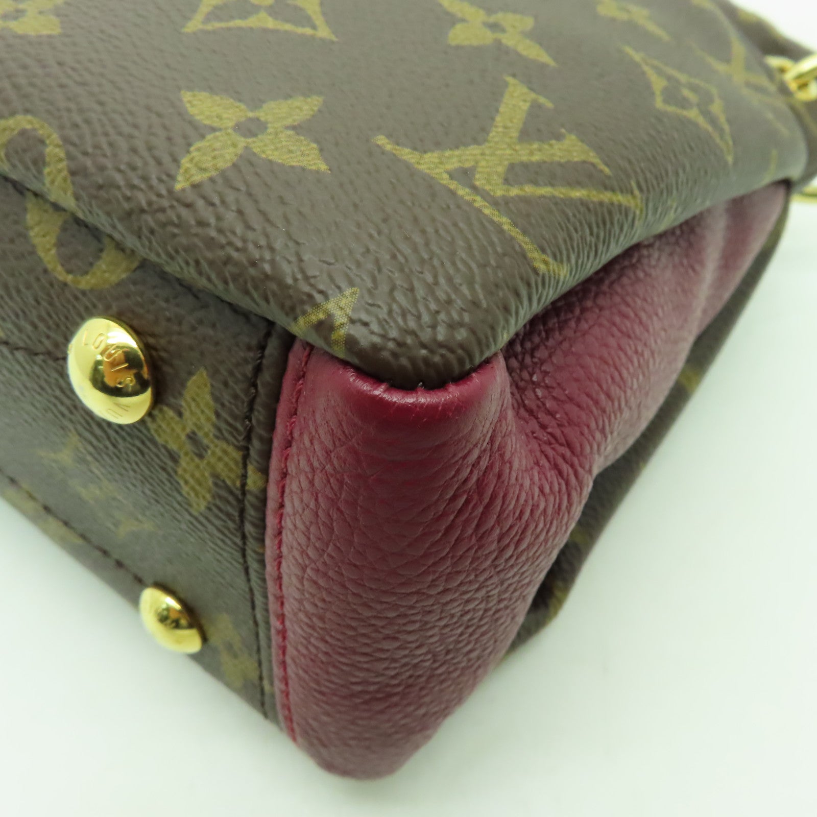 LOUIS VUITTON 【清倉大減價】Monogram Pallas BB金扣手挽肩背兩用袋酒紅色
