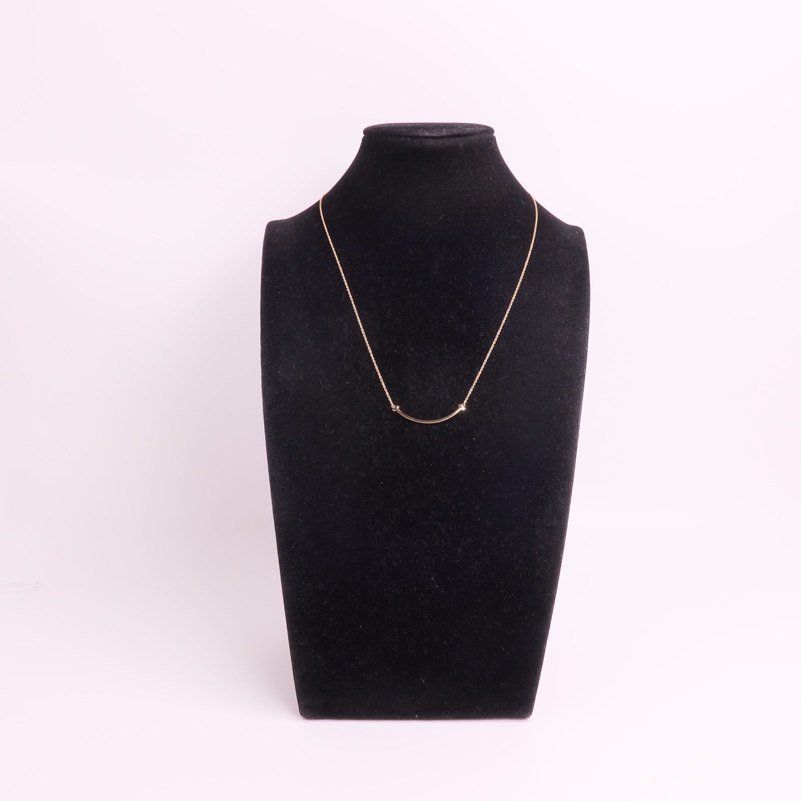 TIFFANY＆CO 18K玫瑰金T Smile Necklace項鍊