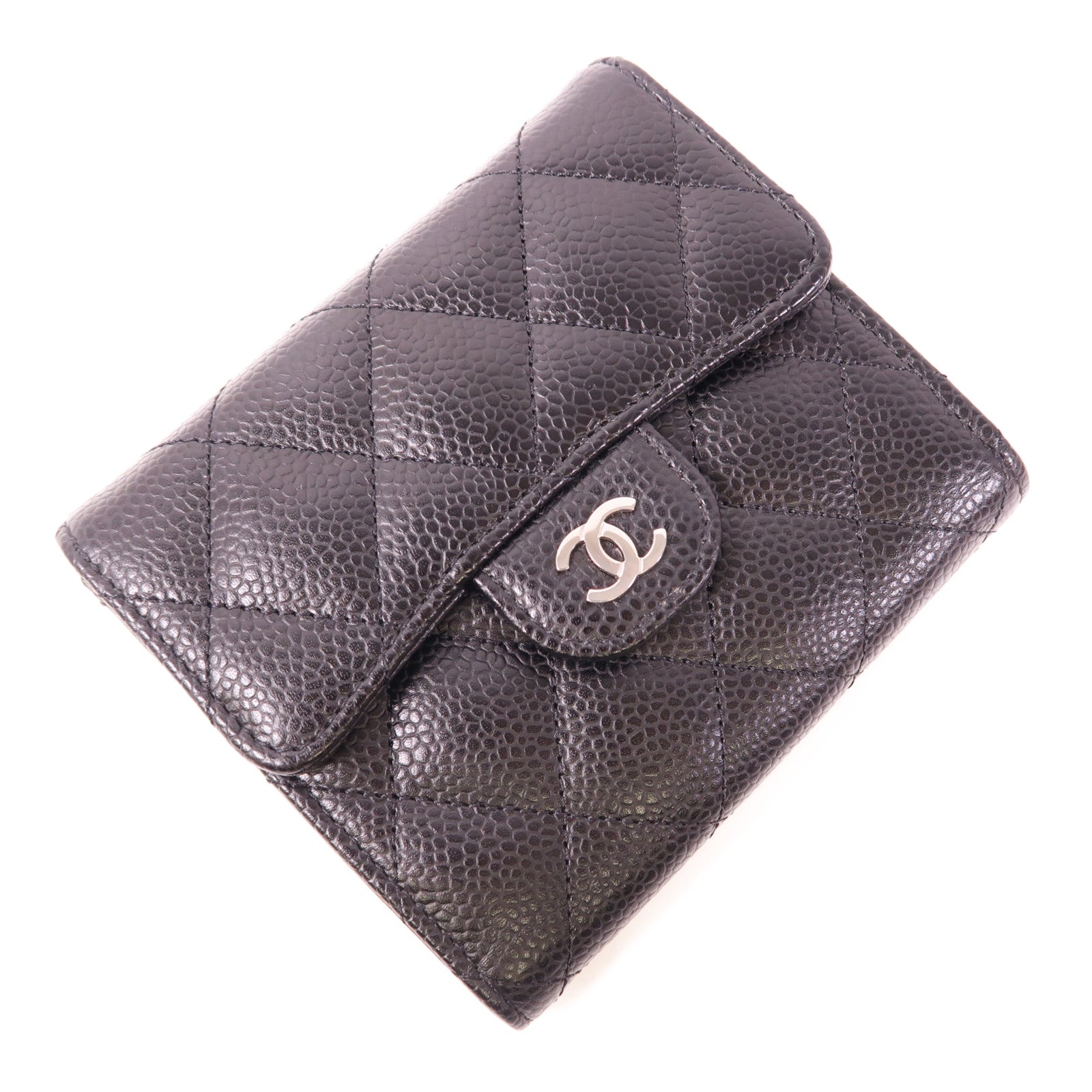 CHANEL 牛皮皮革Wallet銀扣錢包