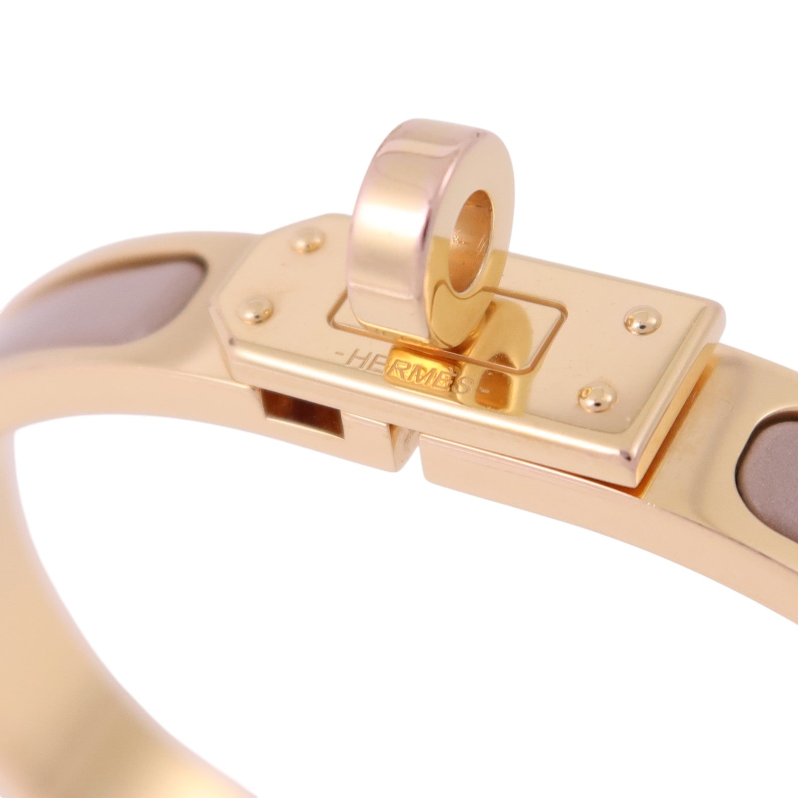 HERMES 金屬/琺瑯Mini Clic Kelly Bracelet金扣手鏈