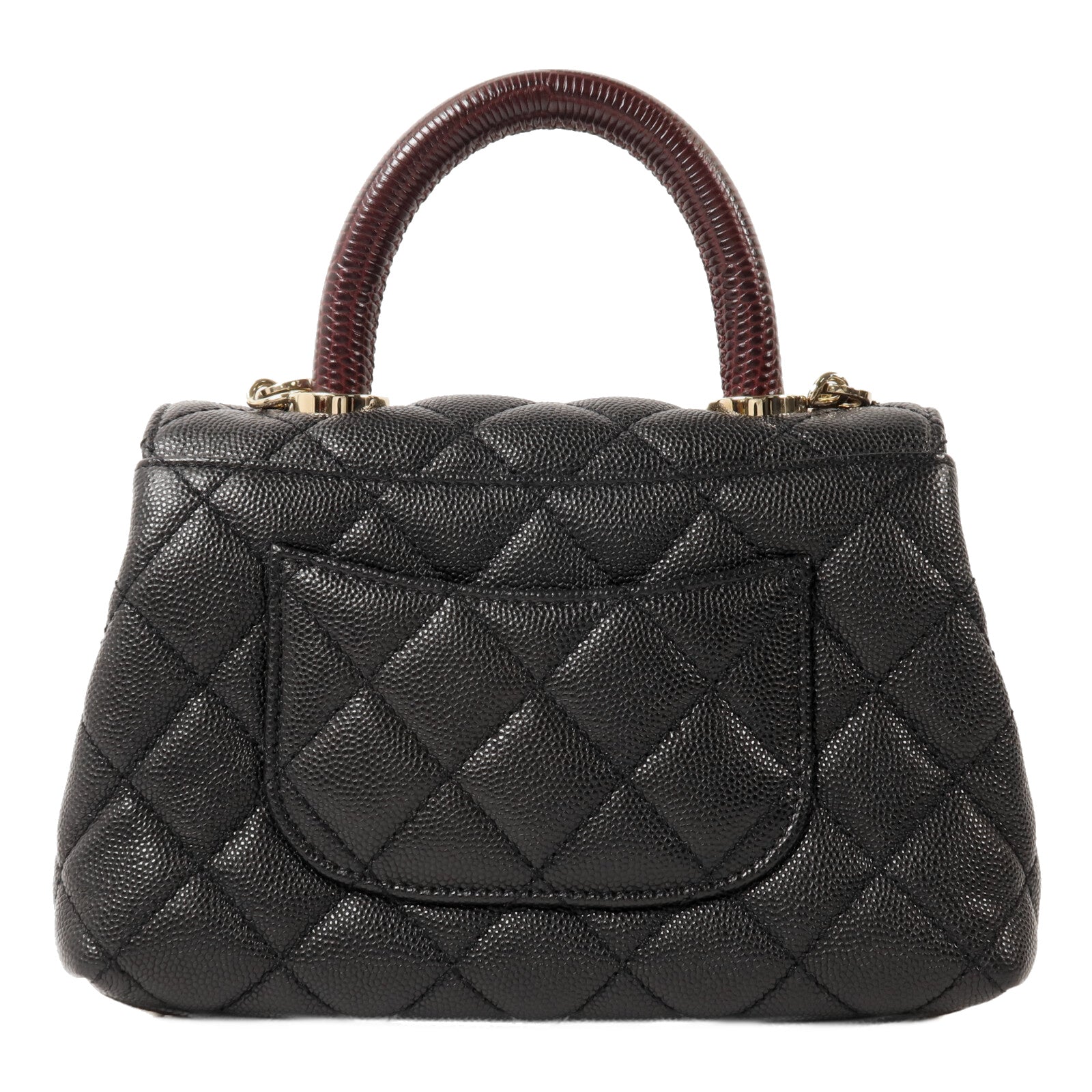 CHANEL 牛皮皮革Mini Coco Handle鏈帶手挽肩背兩用袋