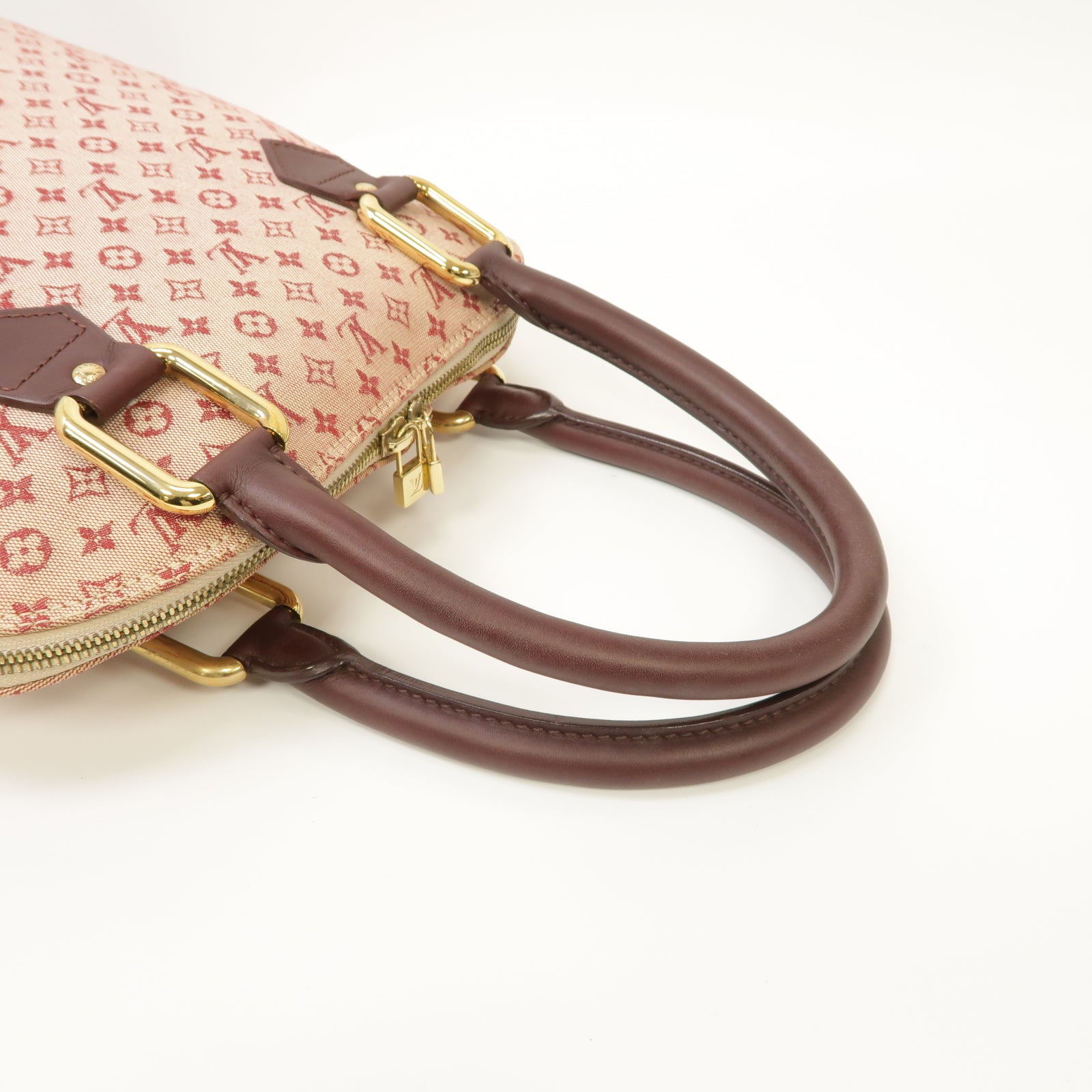 LOUIS VUITTON 【激減優惠】Monogram Mini帆布Alma O金扣手挽袋紅色