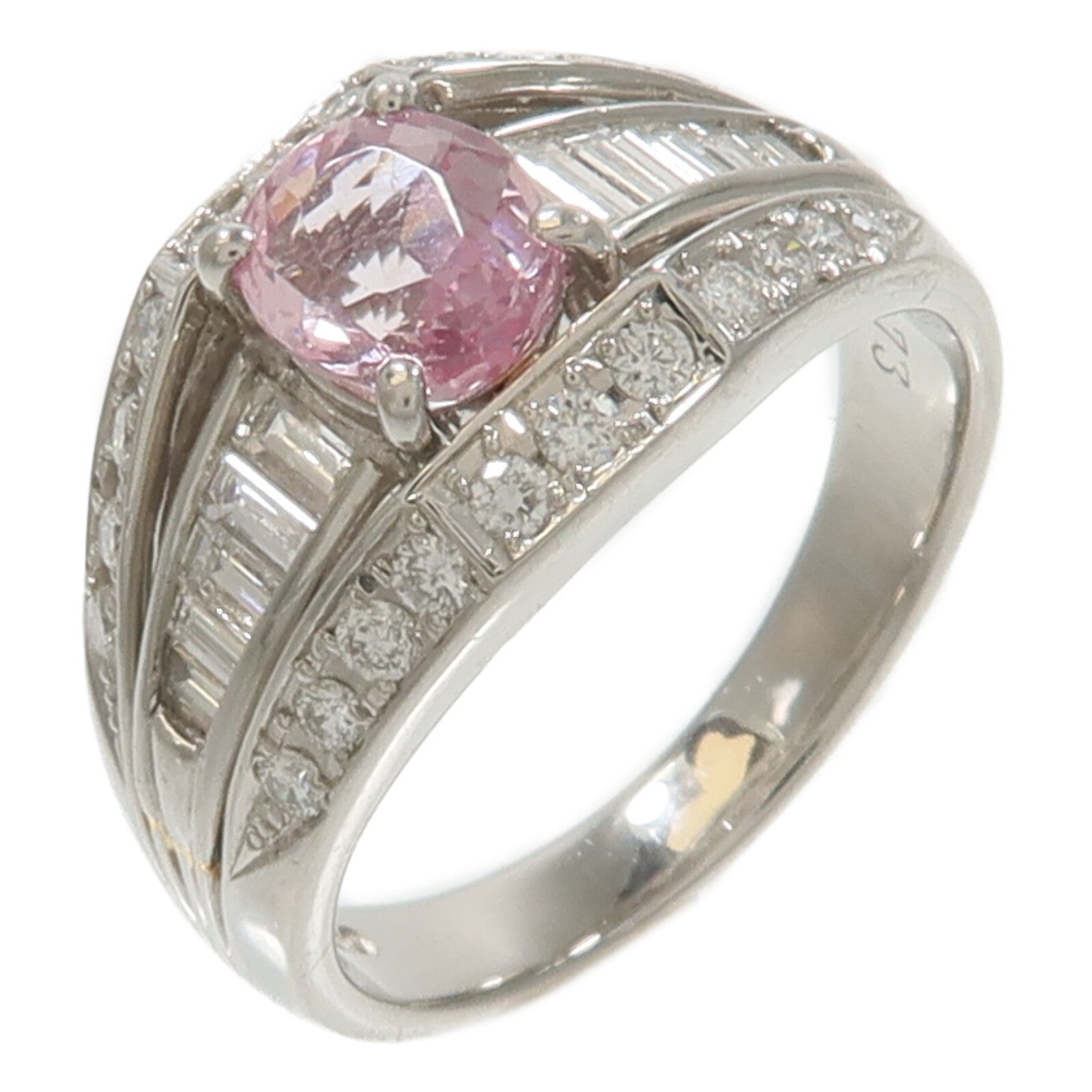 JEWELRY PT900鉑金Pink Sapphire Diamond Ring粉紅藍寶石/鑽石戒指