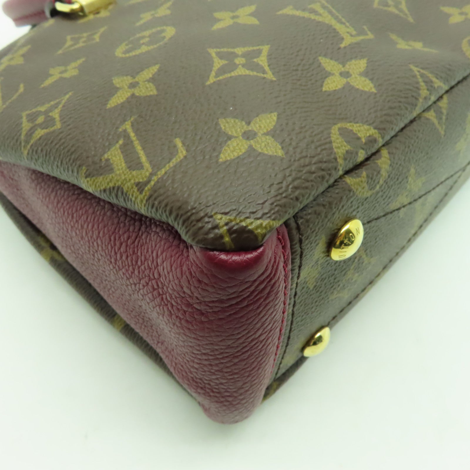 LOUIS VUITTON 【清倉大減價】Monogram Pallas BB金扣手挽肩背兩用袋酒紅色
