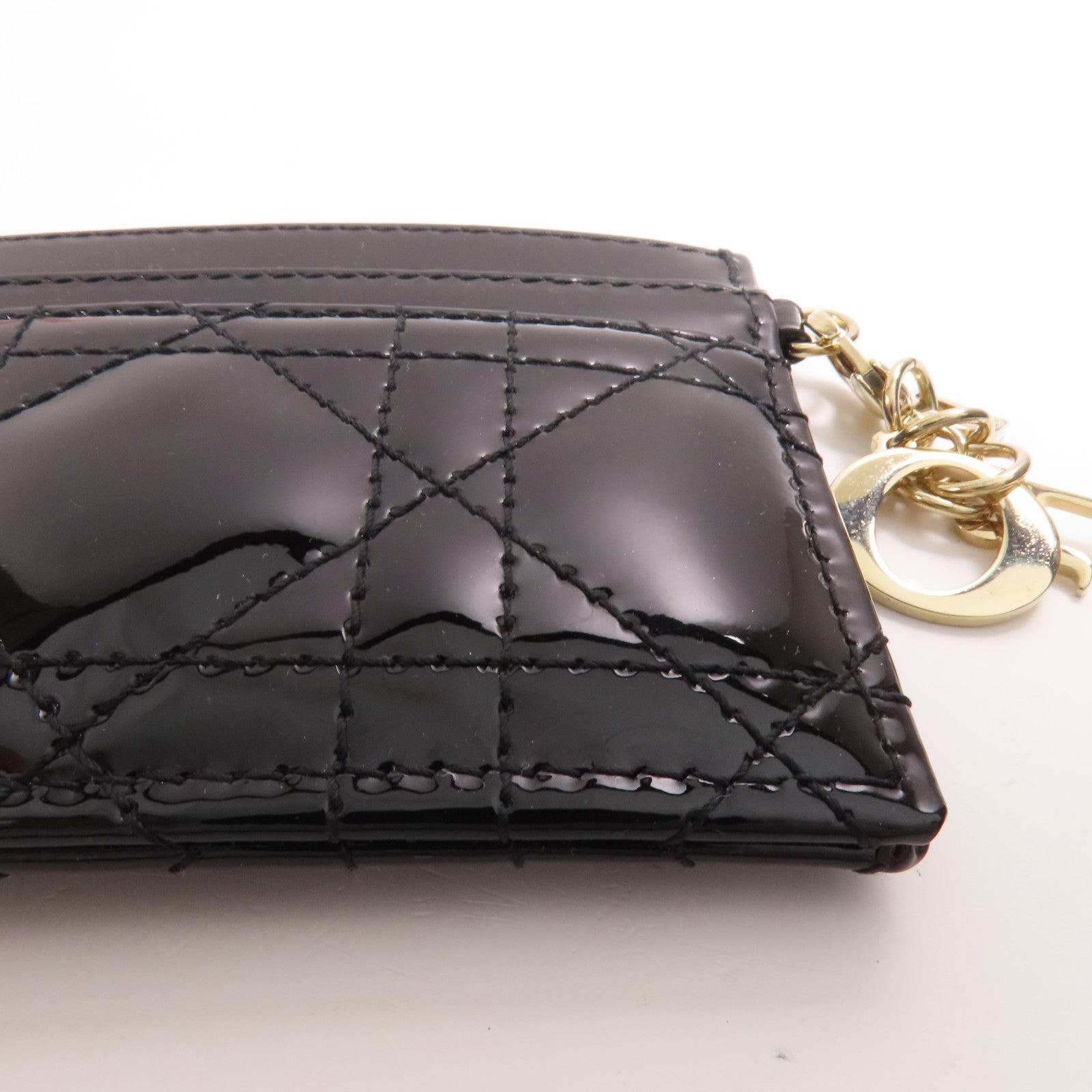 Dior 漆皮皮革Freesia Card Case金扣卡片套