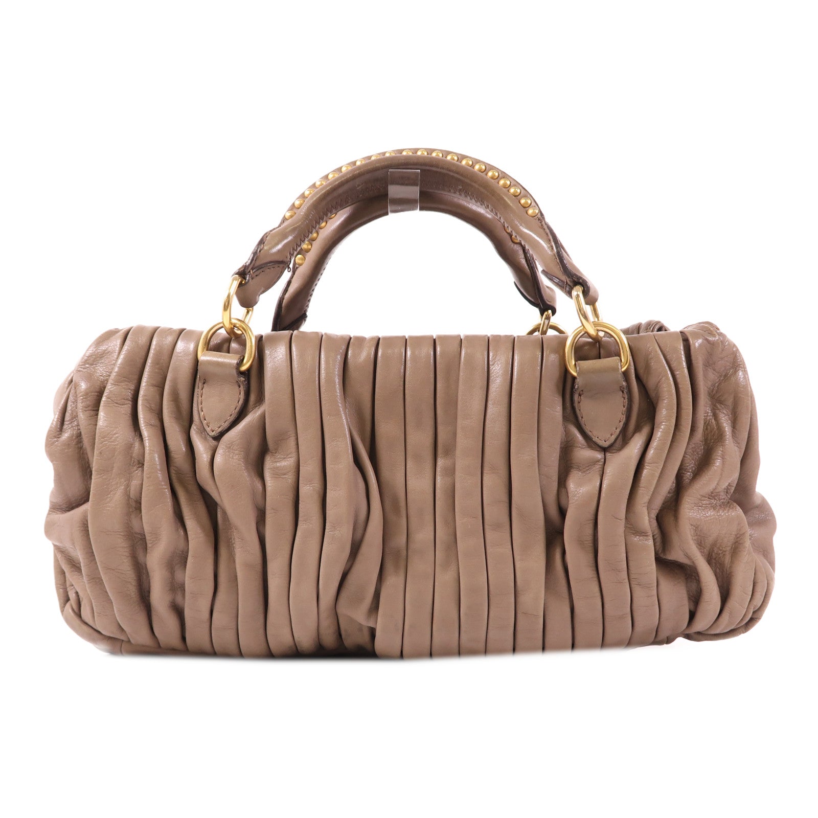 Miu Miu 牛皮皮革2 Way Shoulder金扣手挽肩背兩用袋