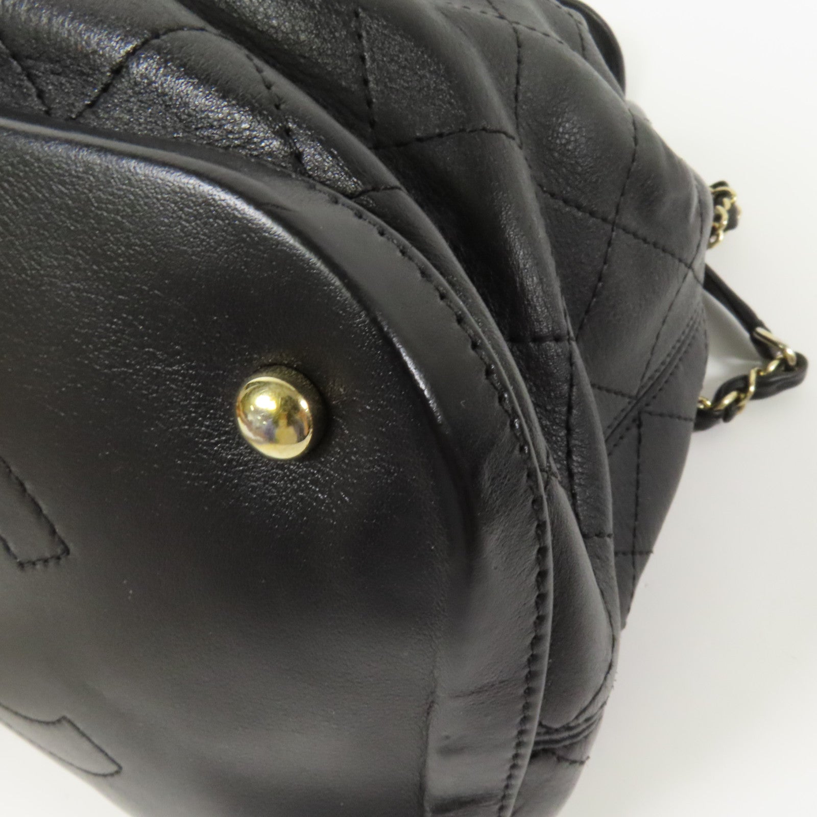 CHANEL 牛皮皮革Shoulder Bag金扣鏈帶肩背袋