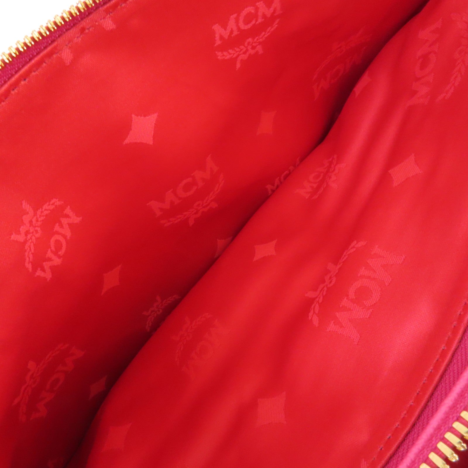 MCM 牛皮皮革2Way Shoulder Bag金扣手挽肩背兩用袋