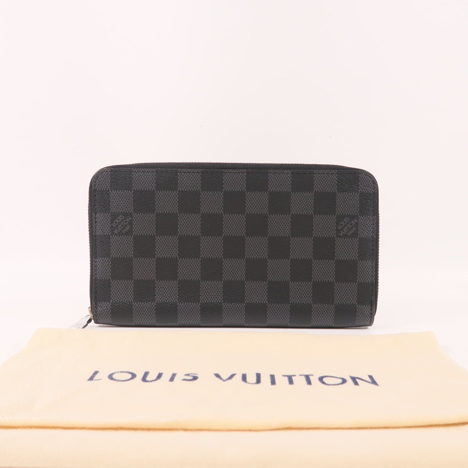 LOUIS VUITTON Damier Graphite Zippy Organizer Wallet銀扣長錢包