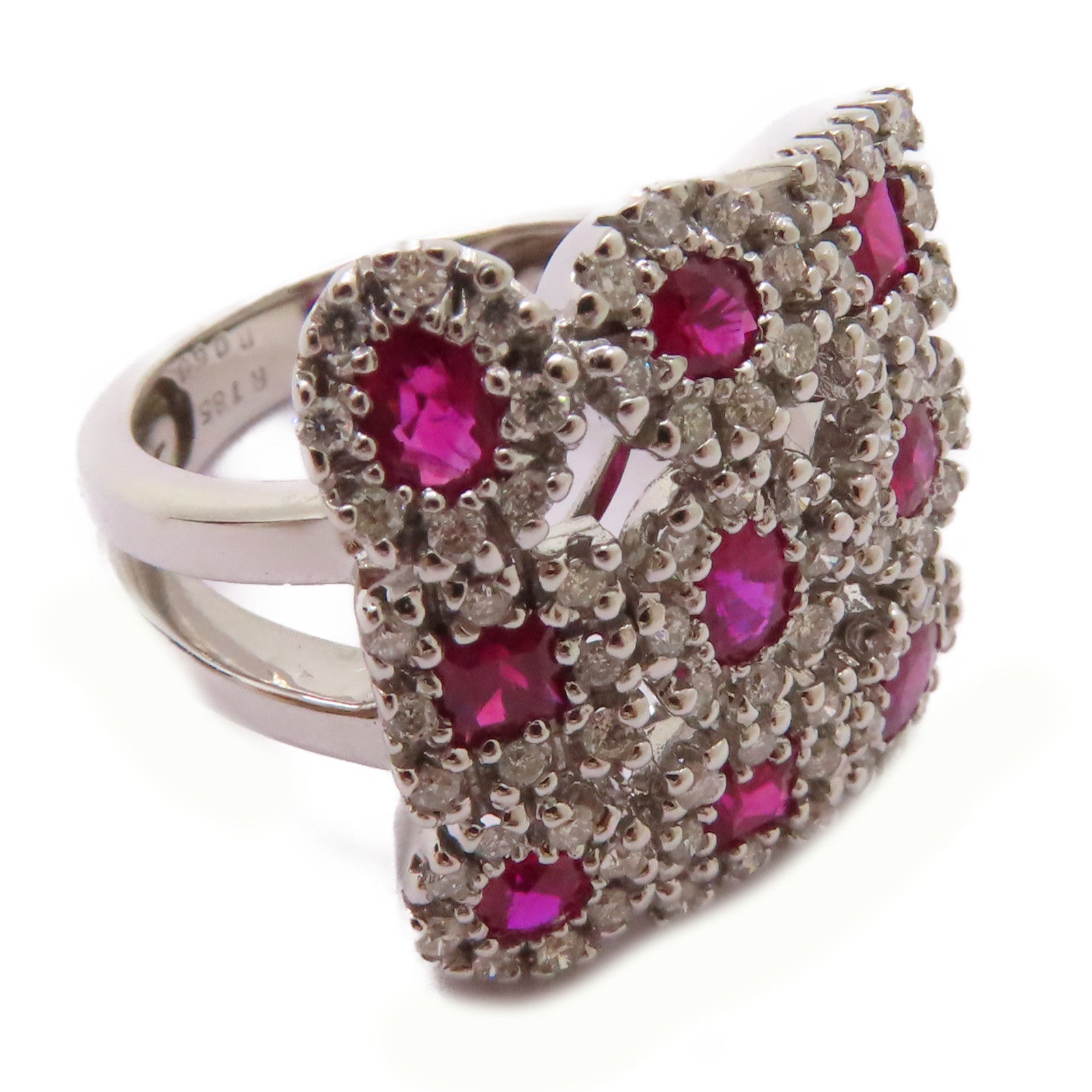 JEWELRY 18K白金/1.85ct紅寶石/0.6ct鑽石Ruby Ring戒指US#6.25