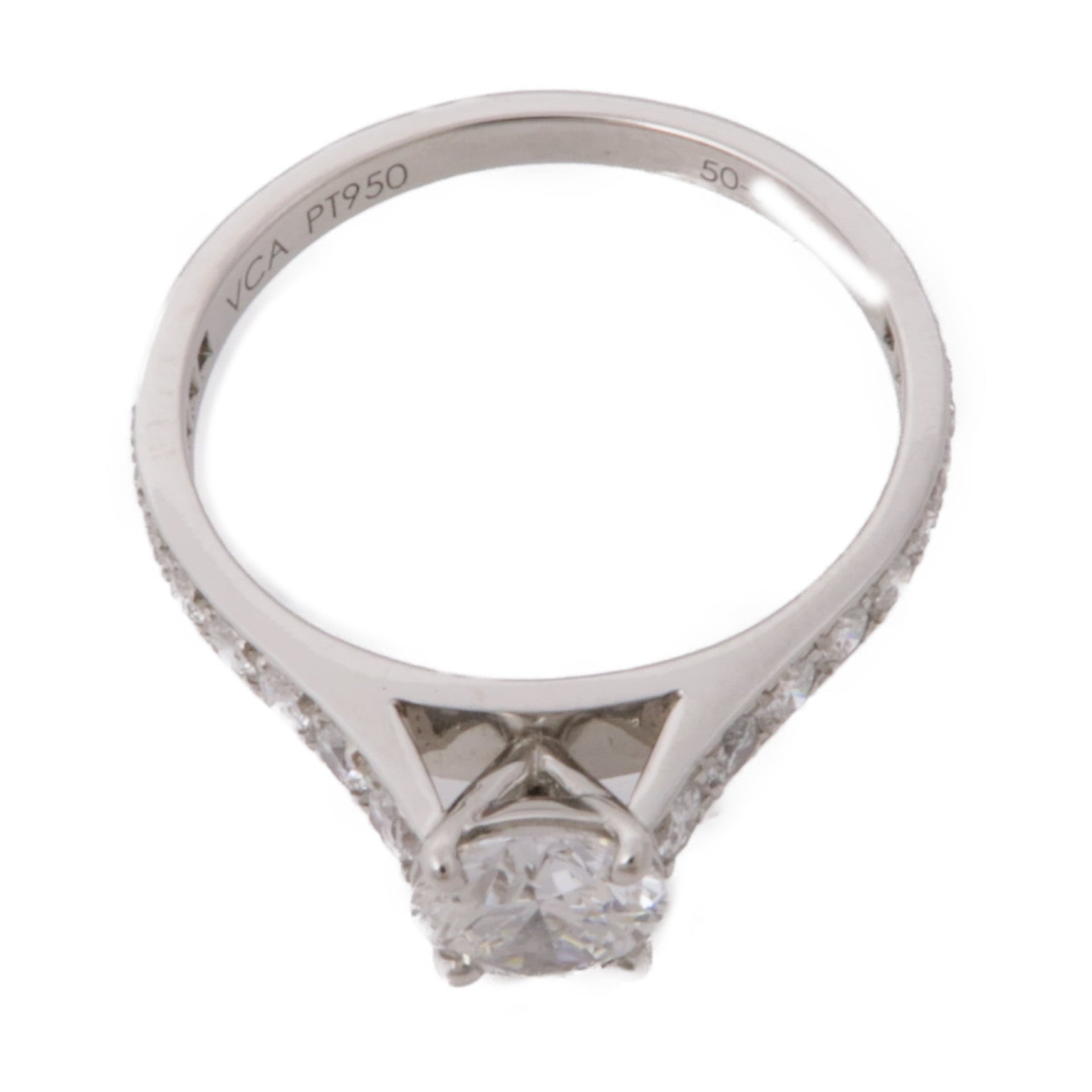 Van Cleef & Arpels Romance Solitaire Ring Diamond PT950 Platinum US#5.25