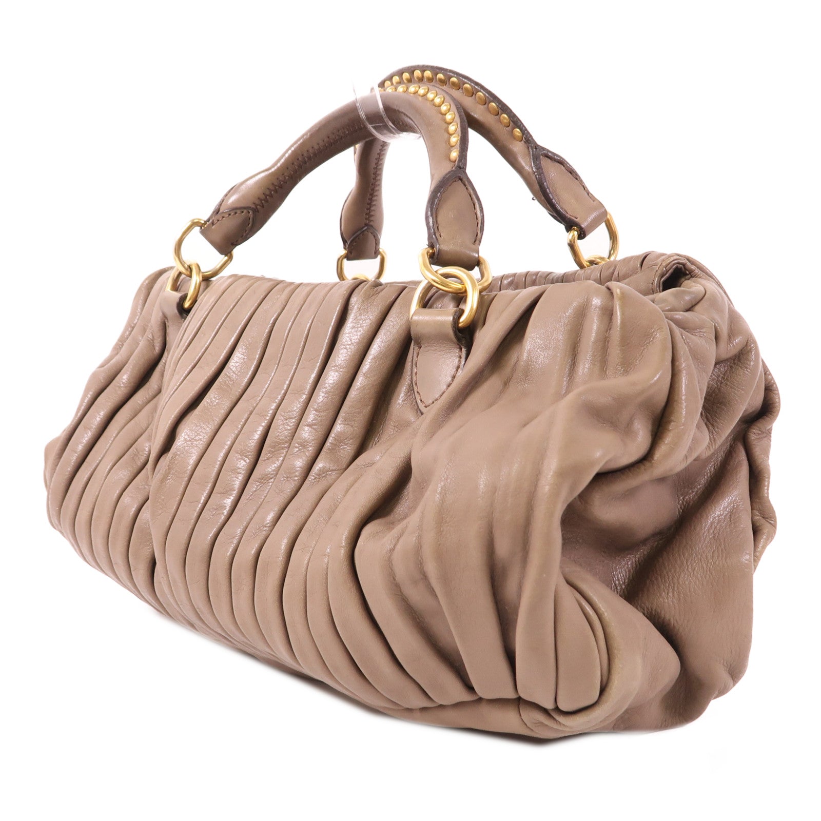 Miu Miu 牛皮皮革2 Way Shoulder金扣手挽肩背兩用袋