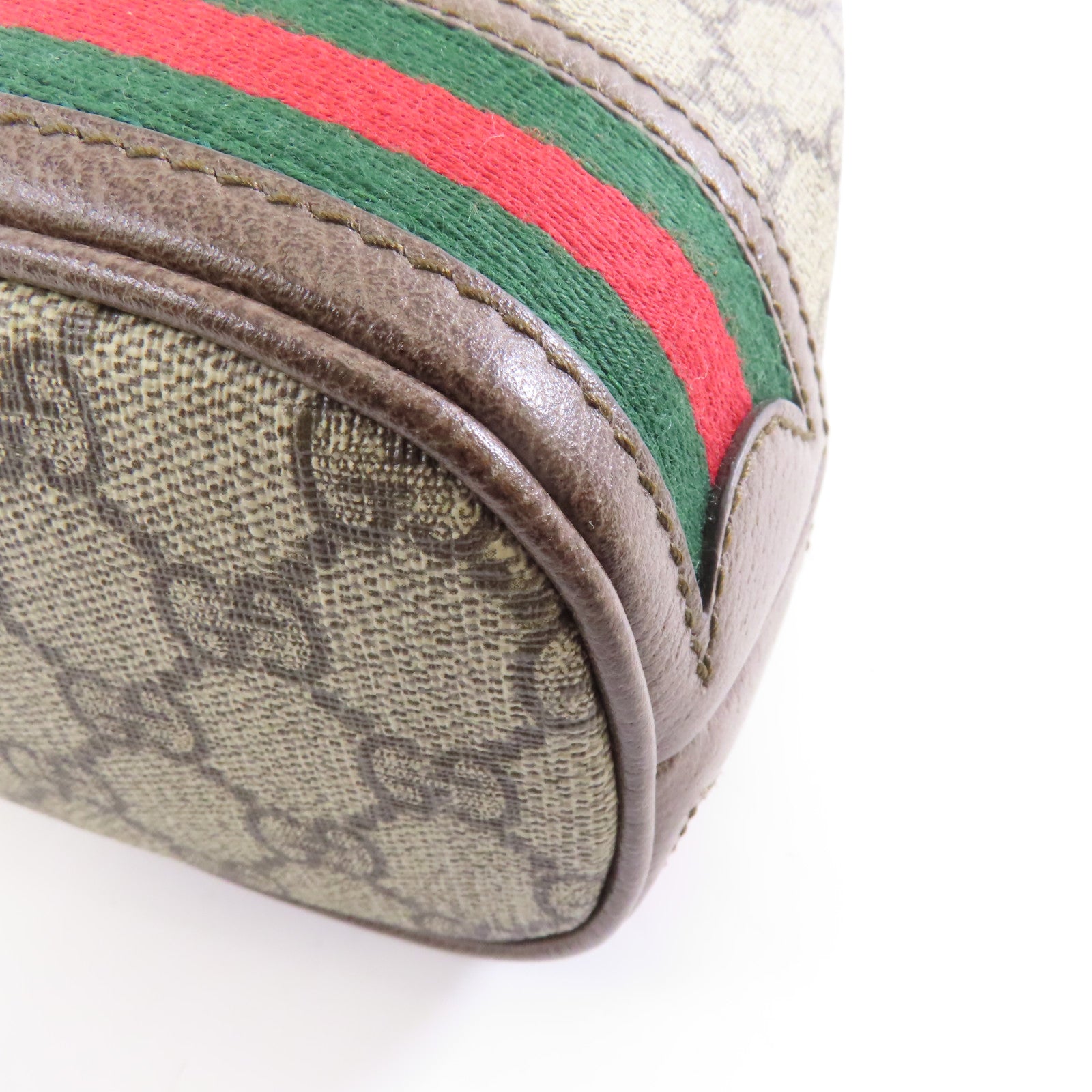 GUCCI 塗層帆布Shoulder Bag金扣肩背袋棕色