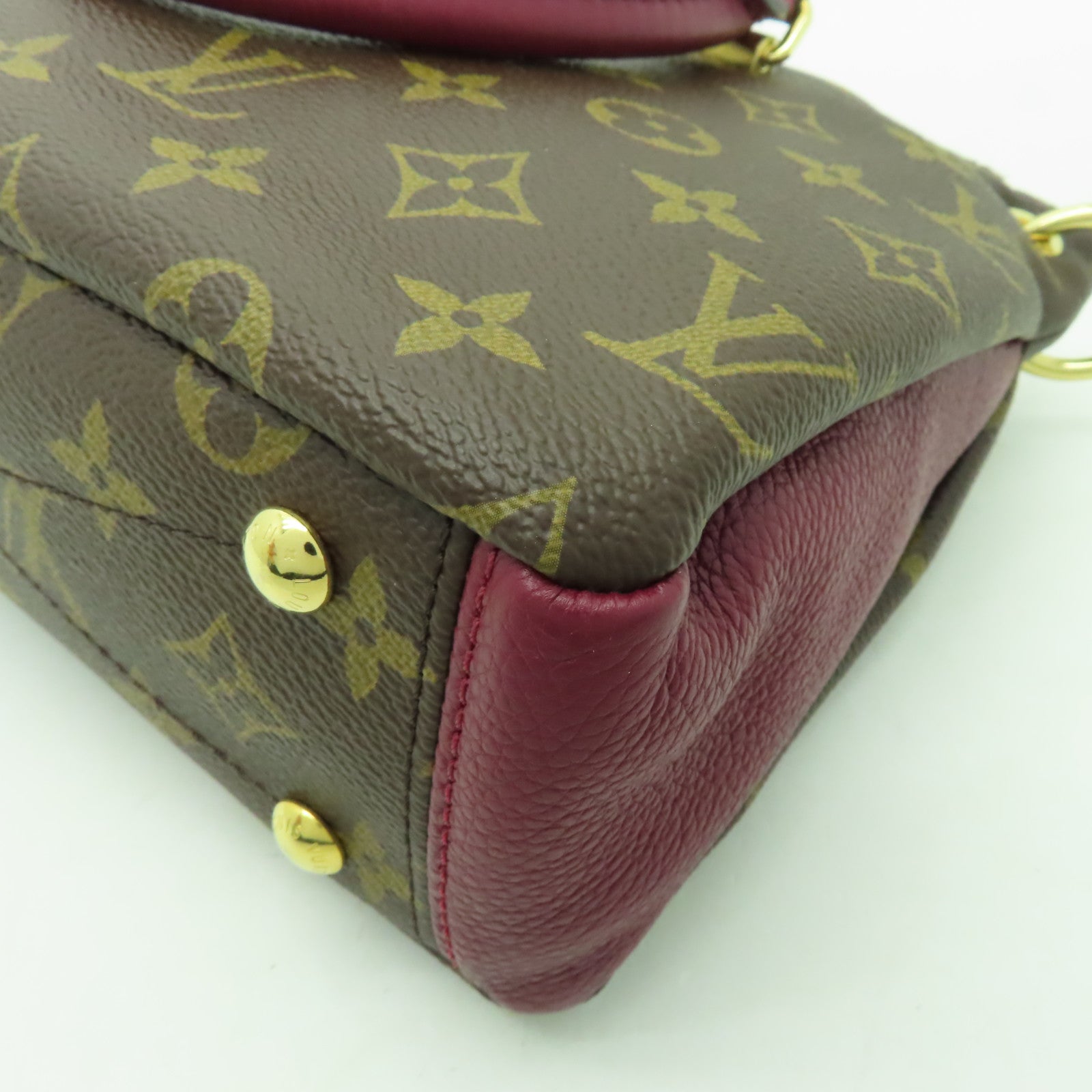 LOUIS VUITTON 【清倉大減價】Monogram Pallas BB金扣手挽肩背兩用袋酒紅色