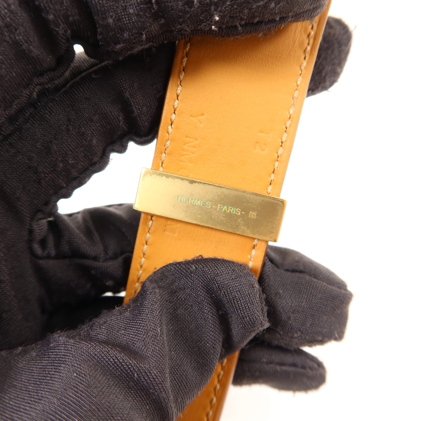 HERMES Epsom皮革CDC 24金扣手鐲Gold