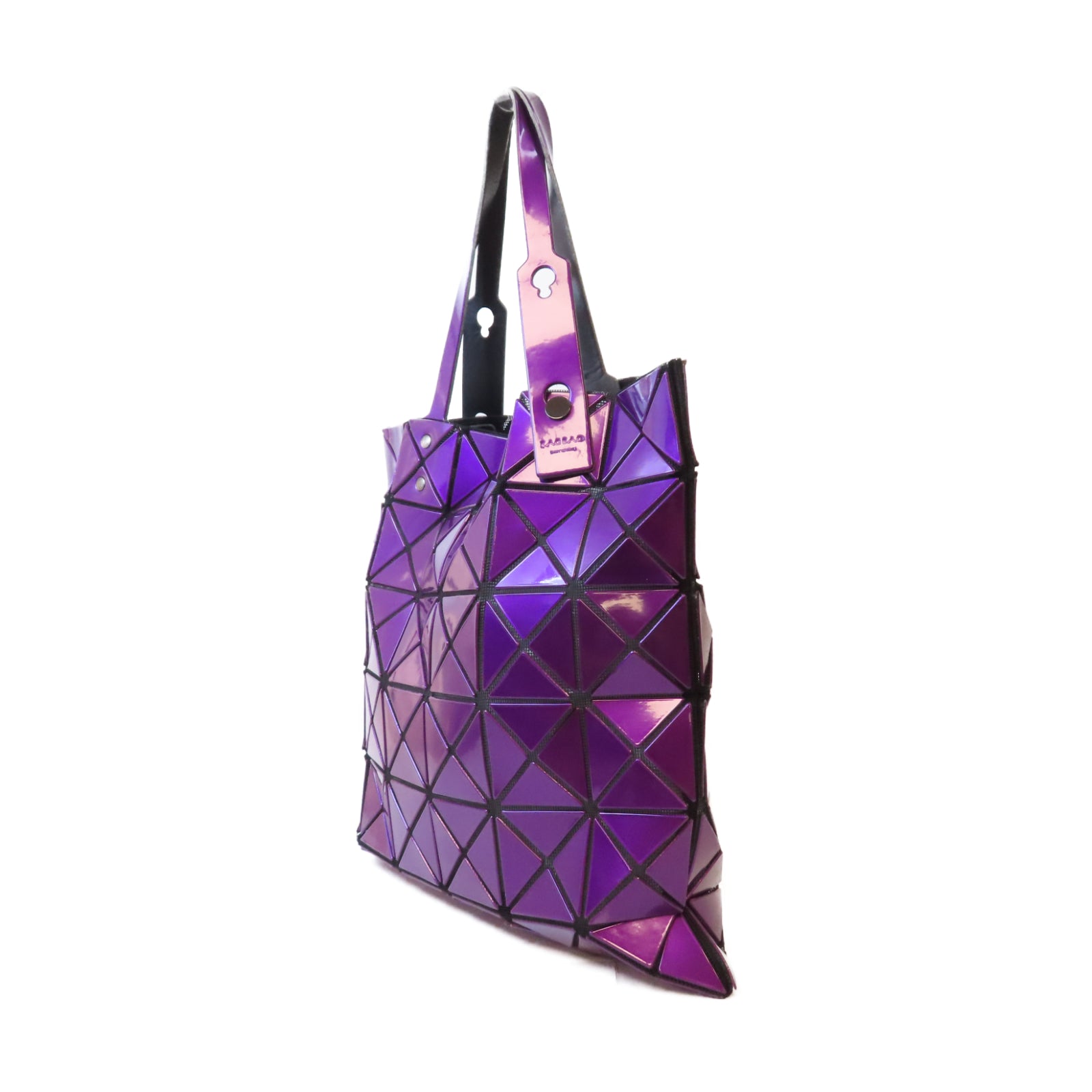 ISSEY MIYAKE PVC Bao Bao Shoulder Bag銀扣肩背袋紫色