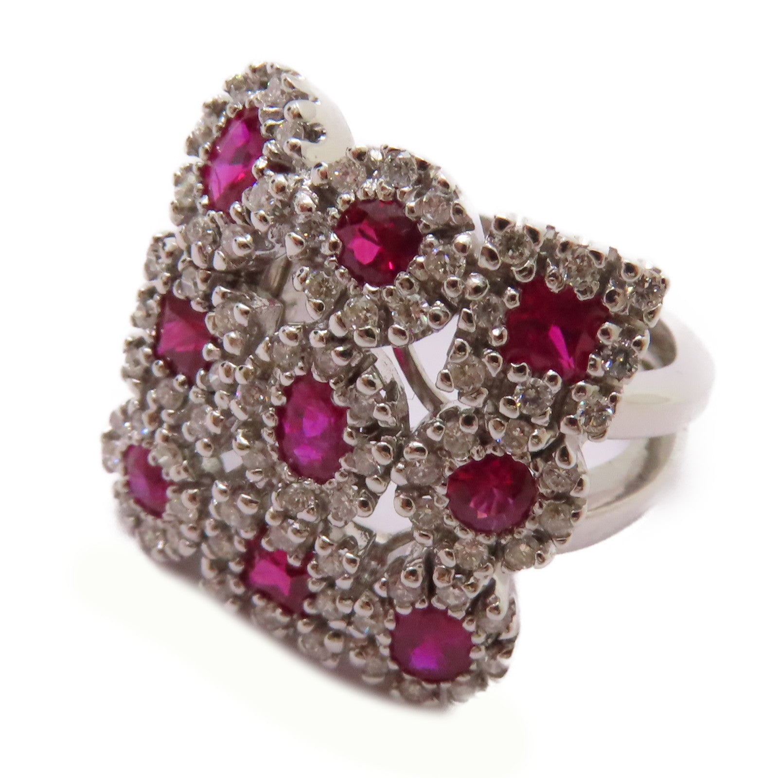 JEWELRY 18K白金/1.85ct紅寶石/0.6ct鑽石Ruby Ring戒指US#6.25