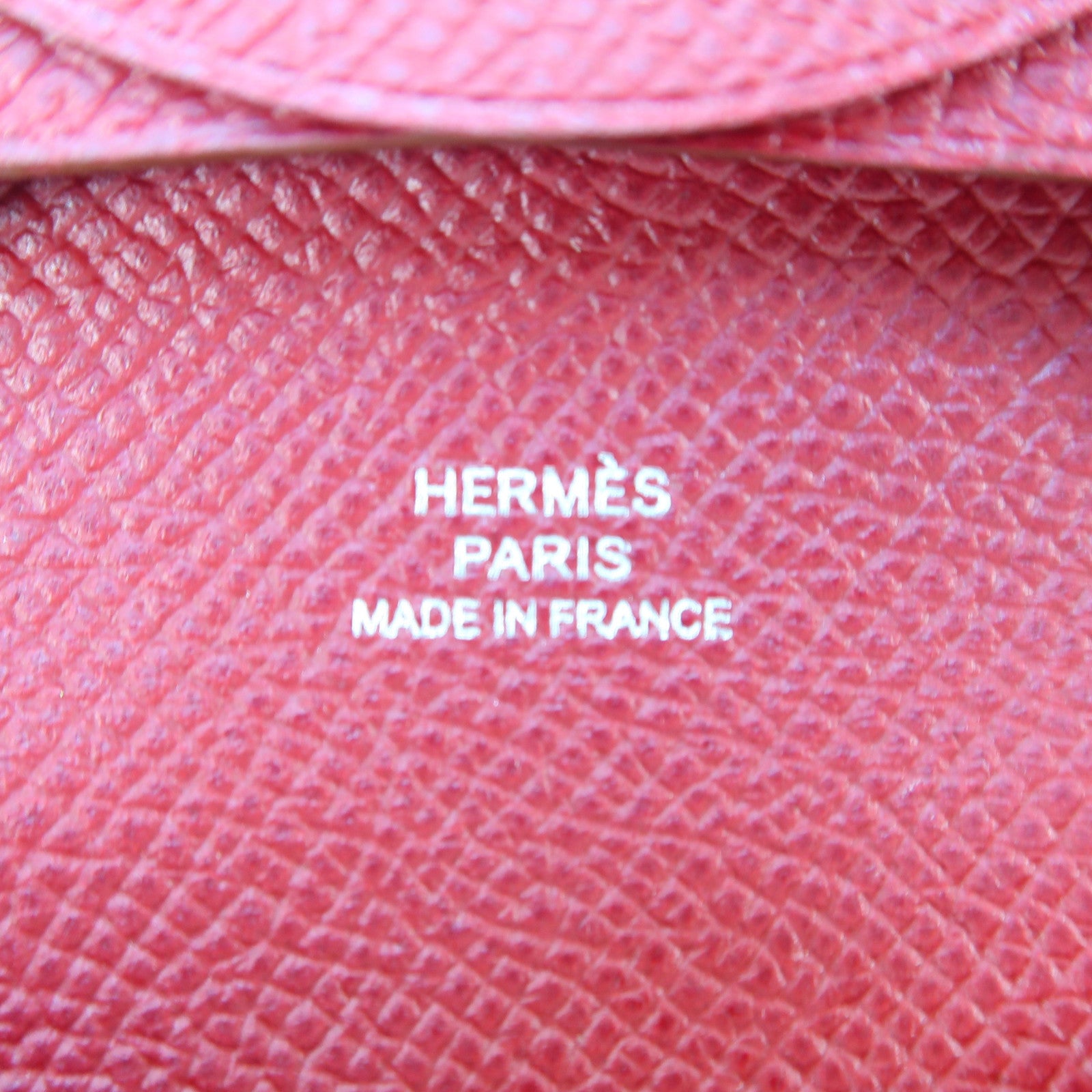 HERMES Epsom皮革Coin Case銀扣零錢包紅色
