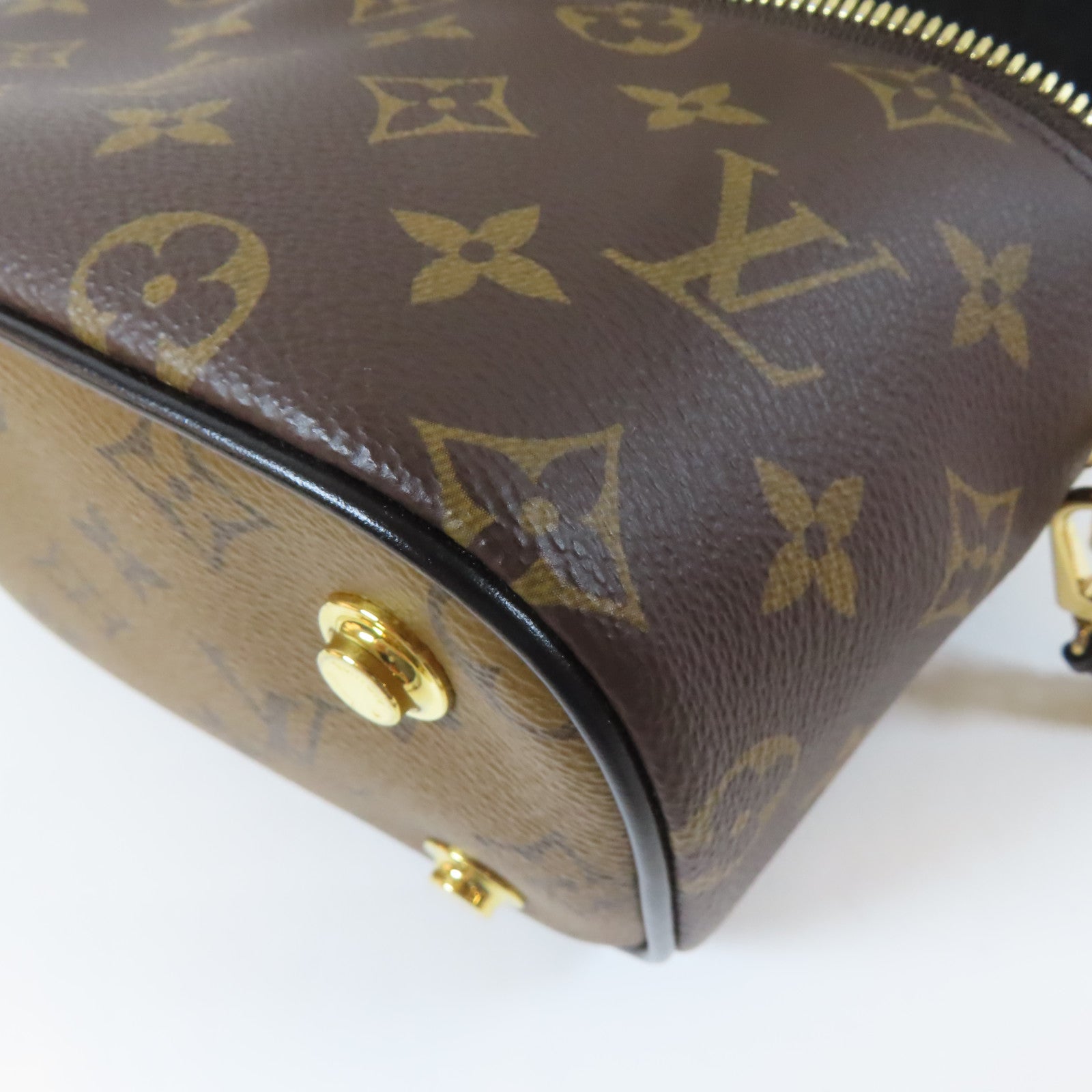 LOUIS VUITTON Monogram Vanity PM金扣鏈帶手挽肩背兩用袋啡色