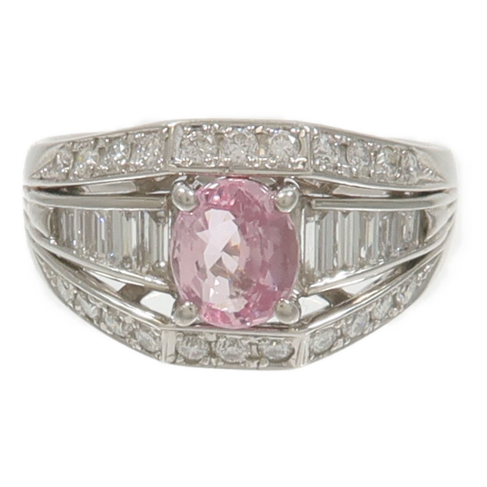 JEWELRY PT900鉑金Pink Sapphire Diamond Ring粉紅藍寶石/鑽石戒指