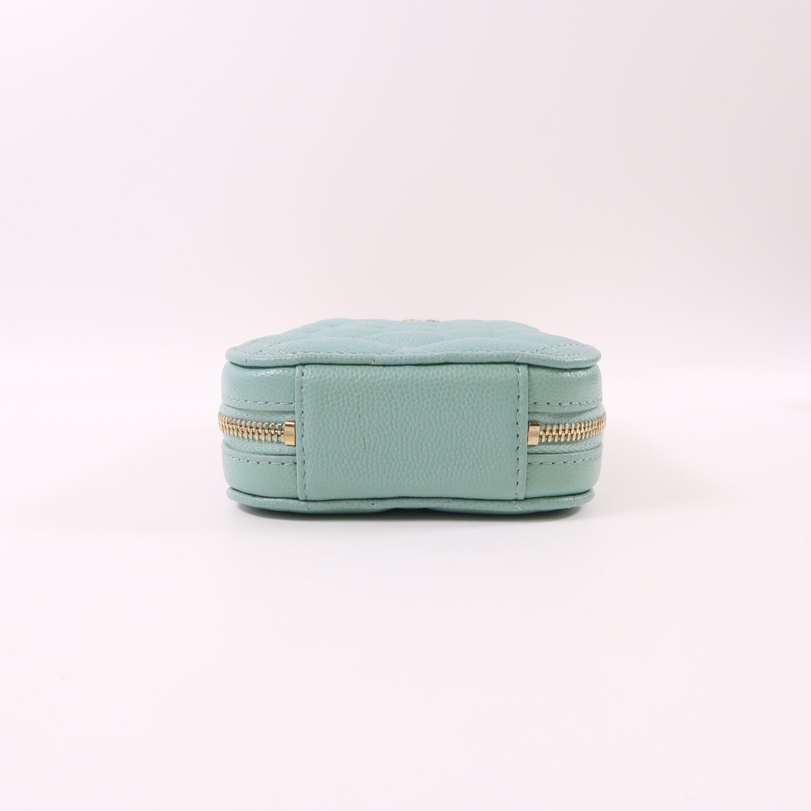 CHANEL CC GHW Phone Bag Shoulder Bag Calfskin Leather Green