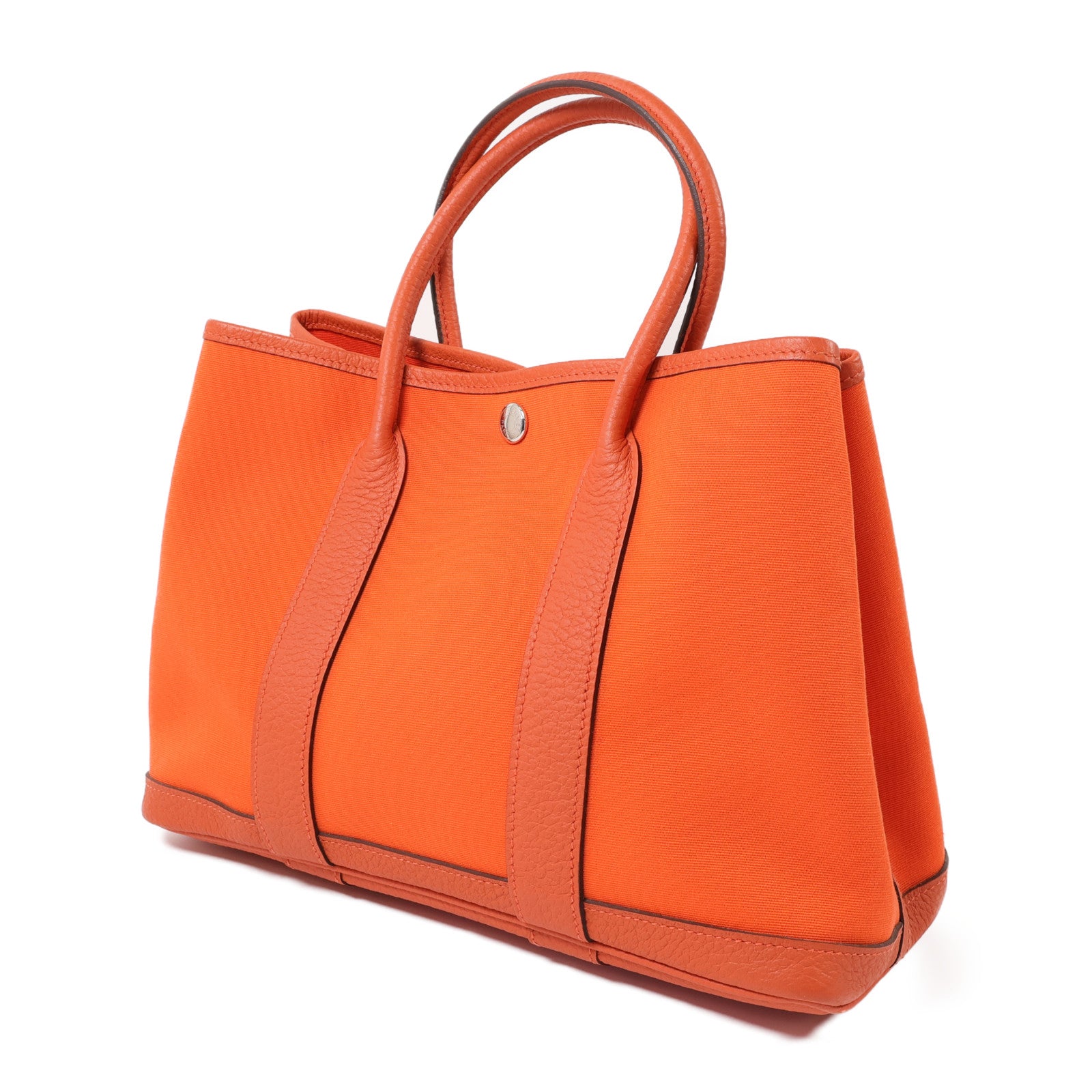 HERMES 帆布Garden Party TPM銀扣手挽袋Feu
