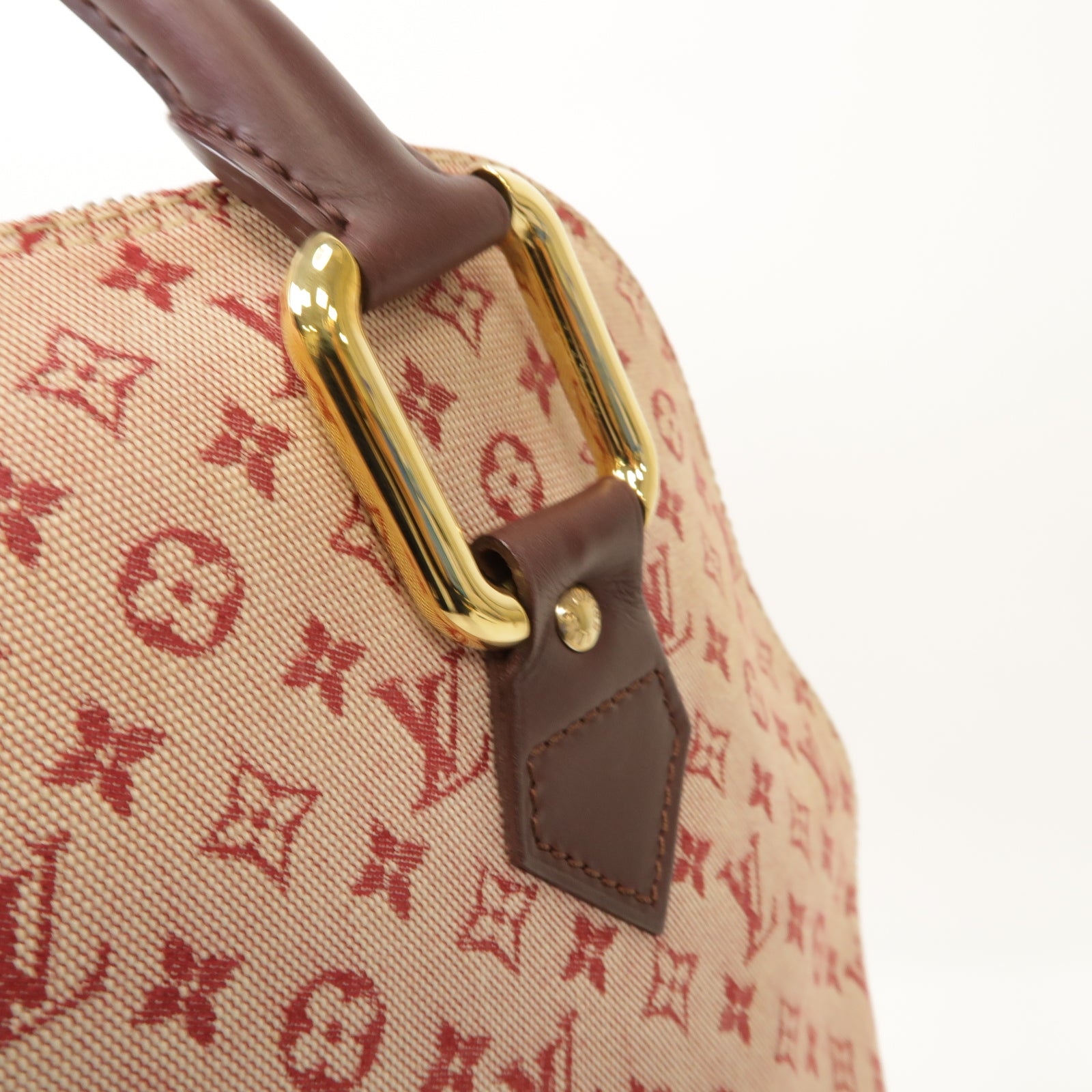 LOUIS VUITTON 【激減優惠】Monogram Mini帆布Alma O金扣手挽袋紅色