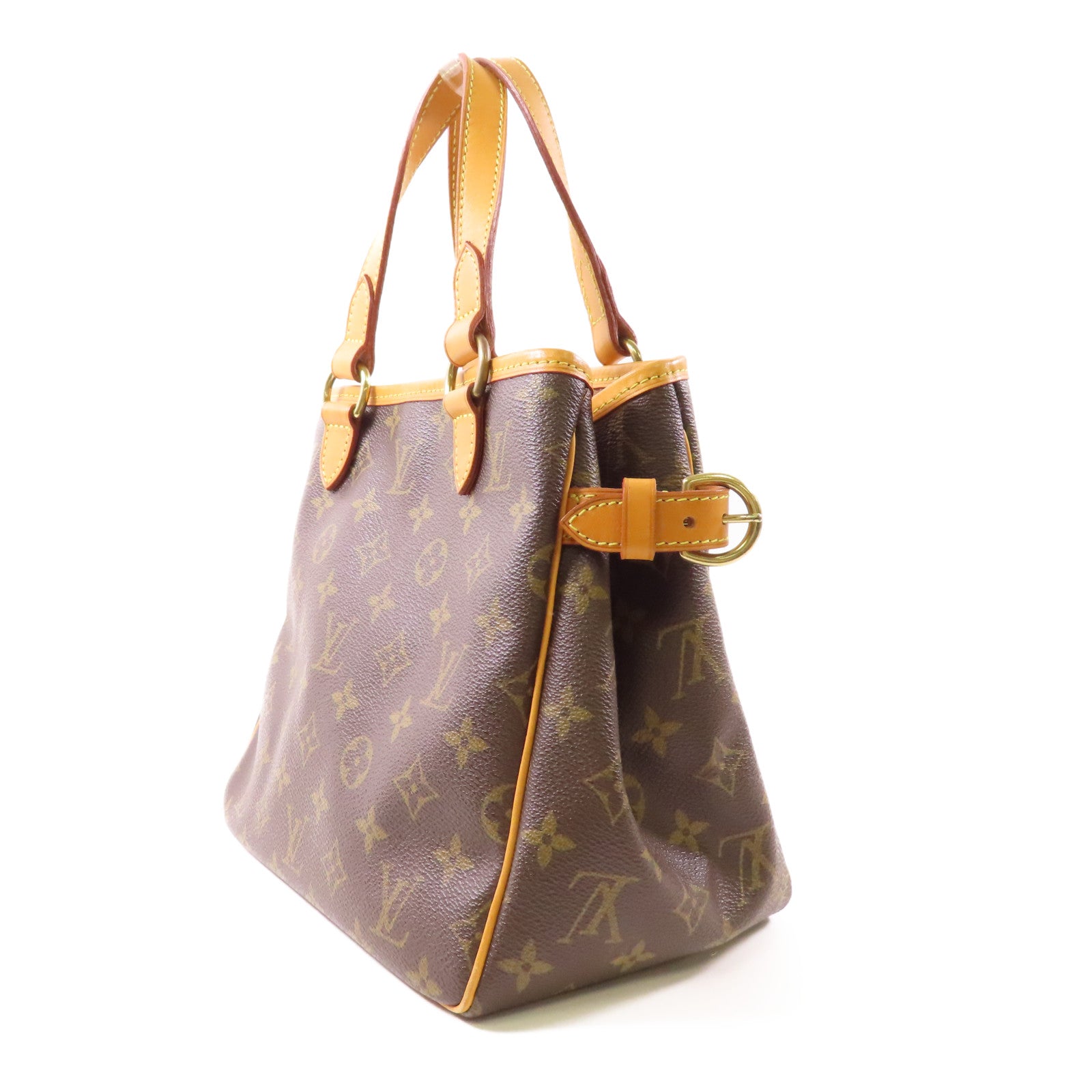 LOUIS VUITTON Monogram Batignolles金扣手挽袋棕色
