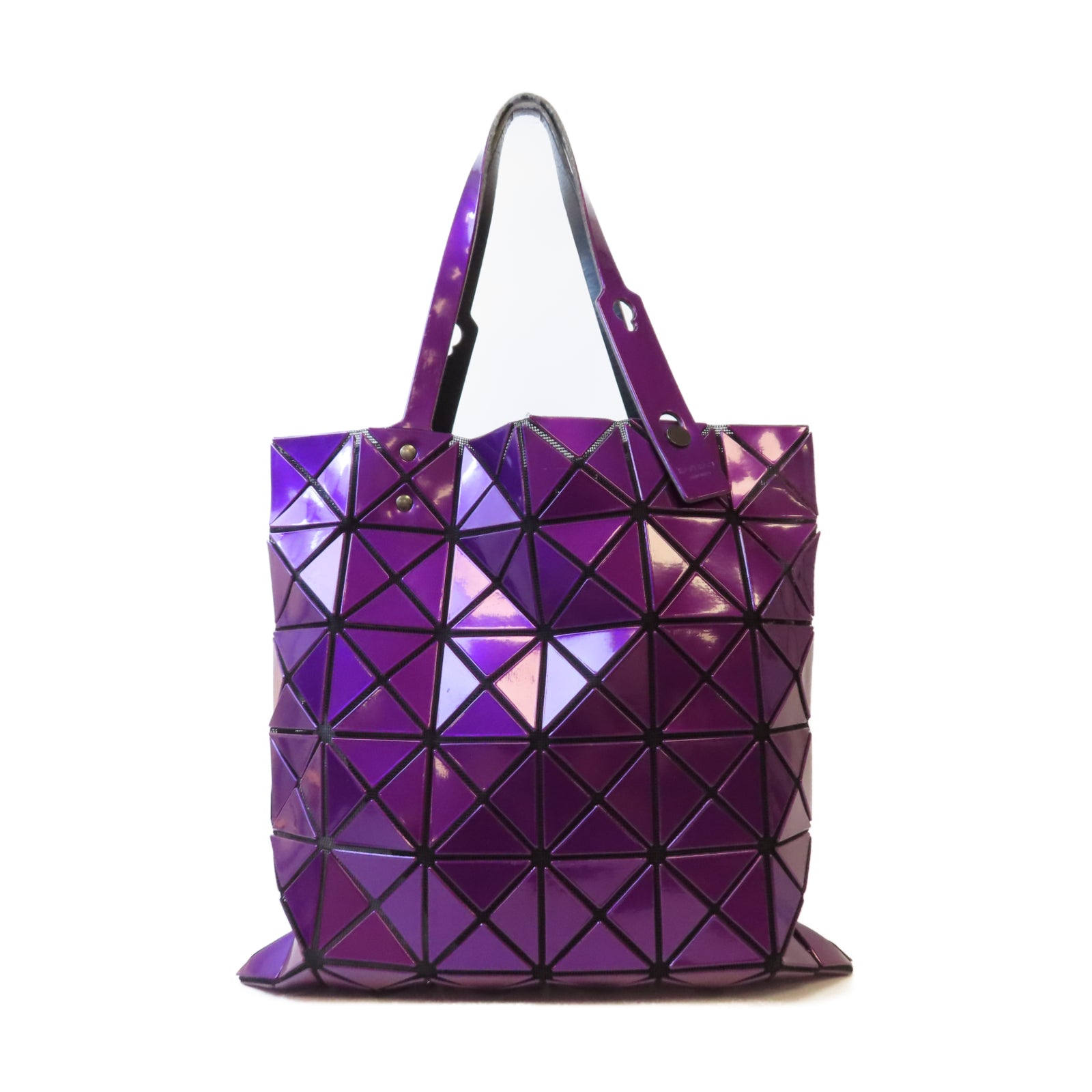 ISSEY MIYAKE PVC Bao Bao Shoulder Bag銀扣肩背袋紫色