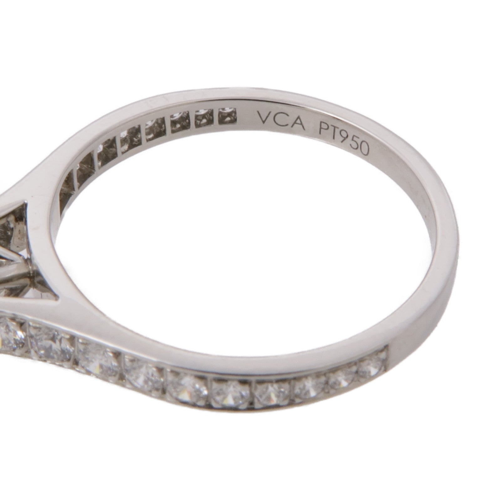 Van Cleef & Arpels Romance Solitaire Ring Diamond PT950 Platinum US#5.25