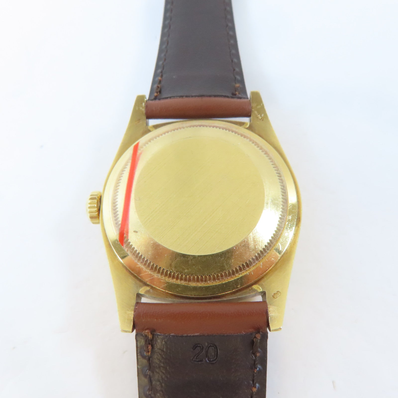 ROLEX Datejust18K黃金/皮革手錶自動機芯藍色#19cm